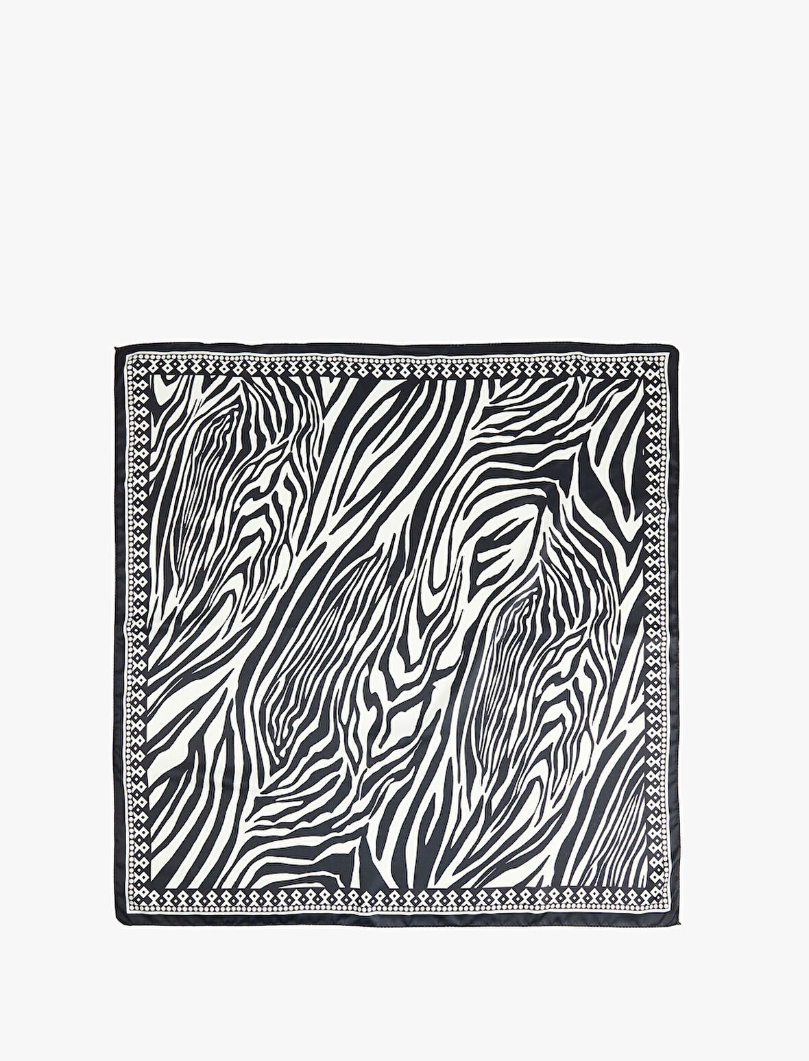 Zebra Desenli Saten Kare Şal