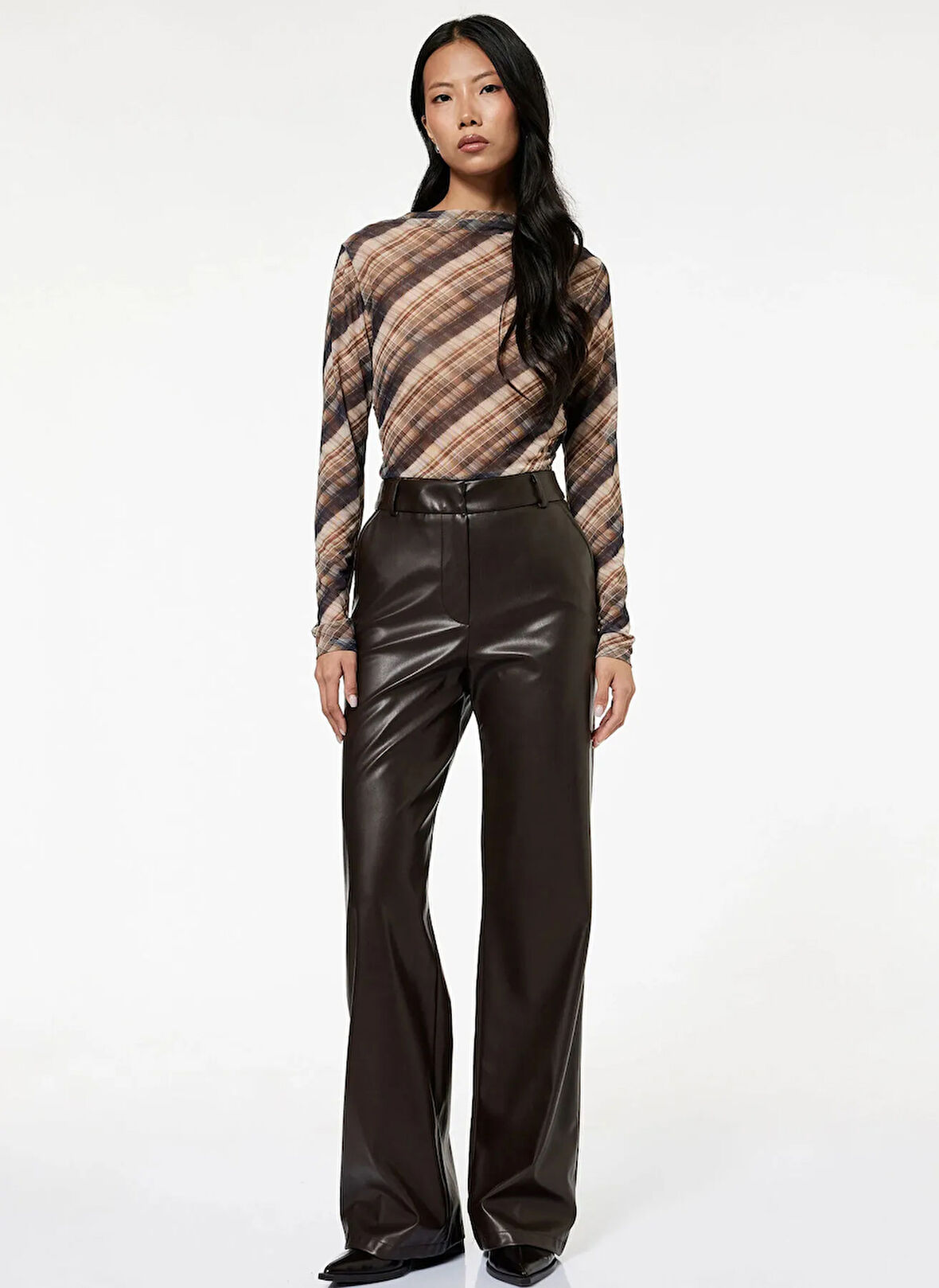 Koton Dik Yaka Kahve Kadın Bluz 6WAK80063PK