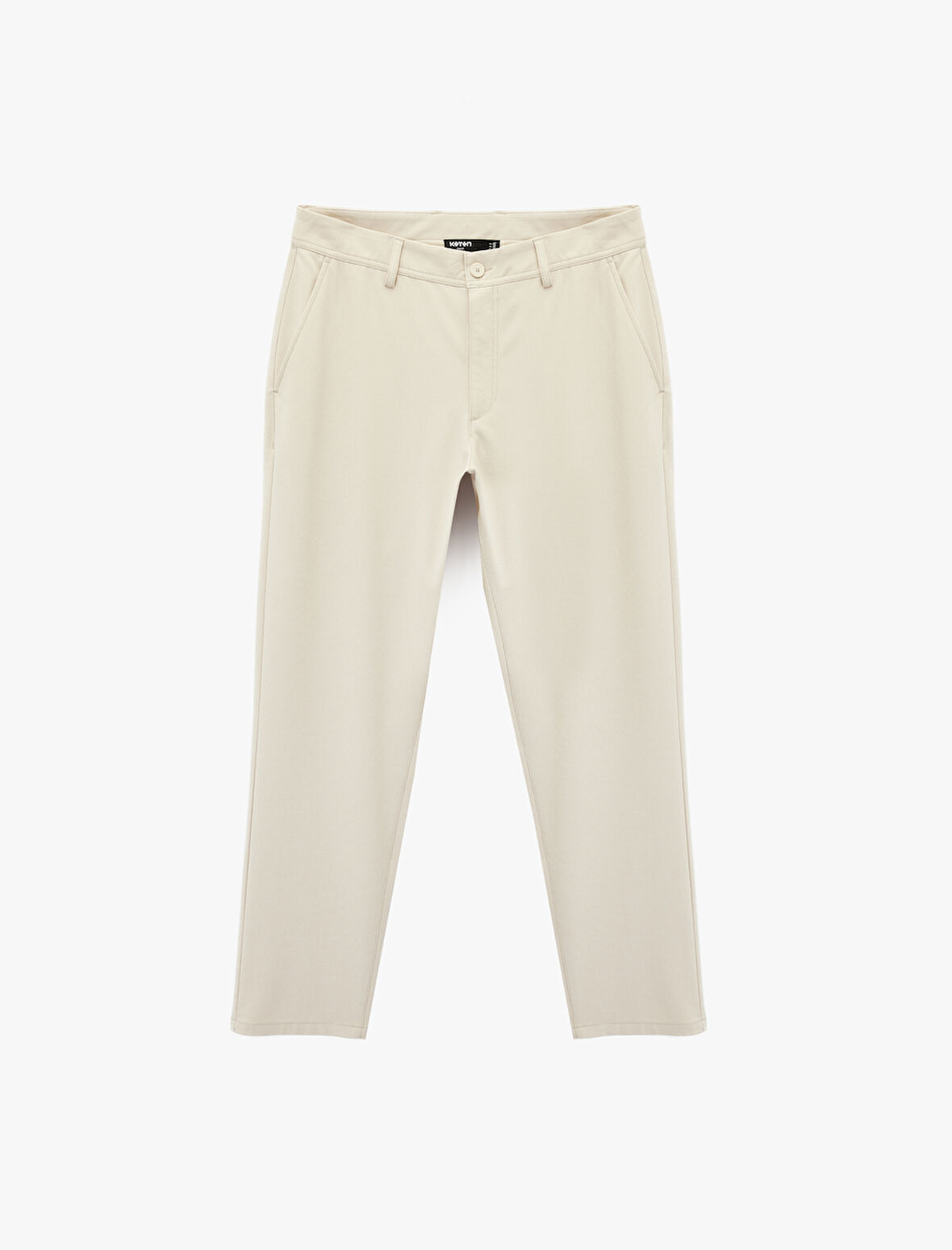 Viskon Karışımlı Cepli Düğmeli Slim Fit Kumaş Pantolon