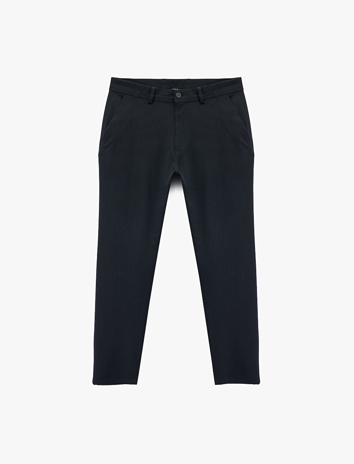 Viskon Karışımlı Cepli Düğmeli Slim Fit Kumaş Pantolon