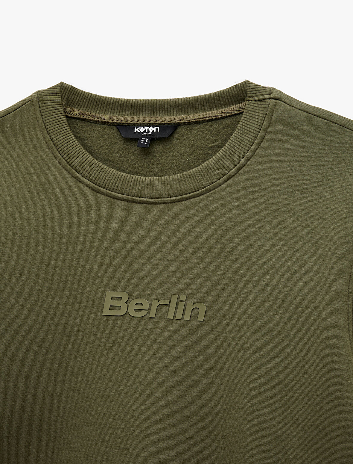 Uzun Kollu Bisiklet Yaka Şardonlu Baskılı Sweatshirt