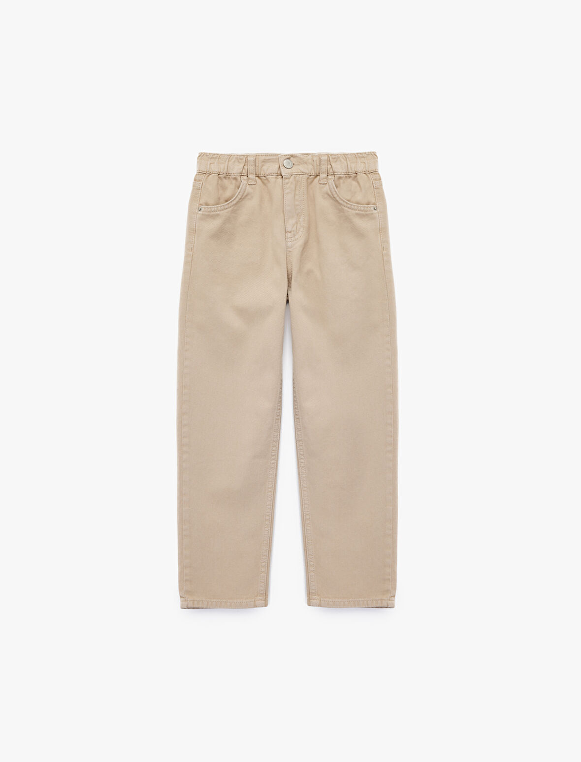 Pamuklu Rahat Kesim Cepli Denim Pantolon