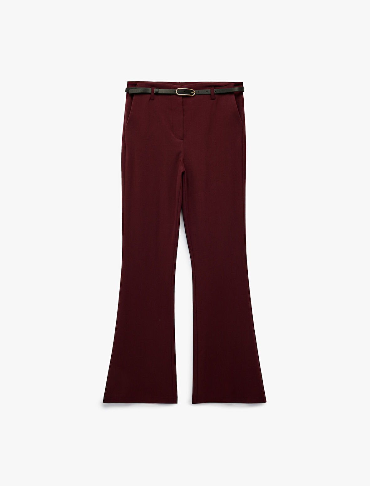 Slim Fit Cepli Viskon Karışımlı Kemer Detaylı İspanyol Paça Pantolon