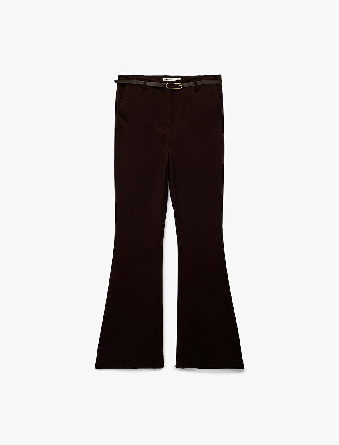 Slim Fit Cepli Viskon Karışımlı Kemer Detaylı İspanyol Paça Pantolon