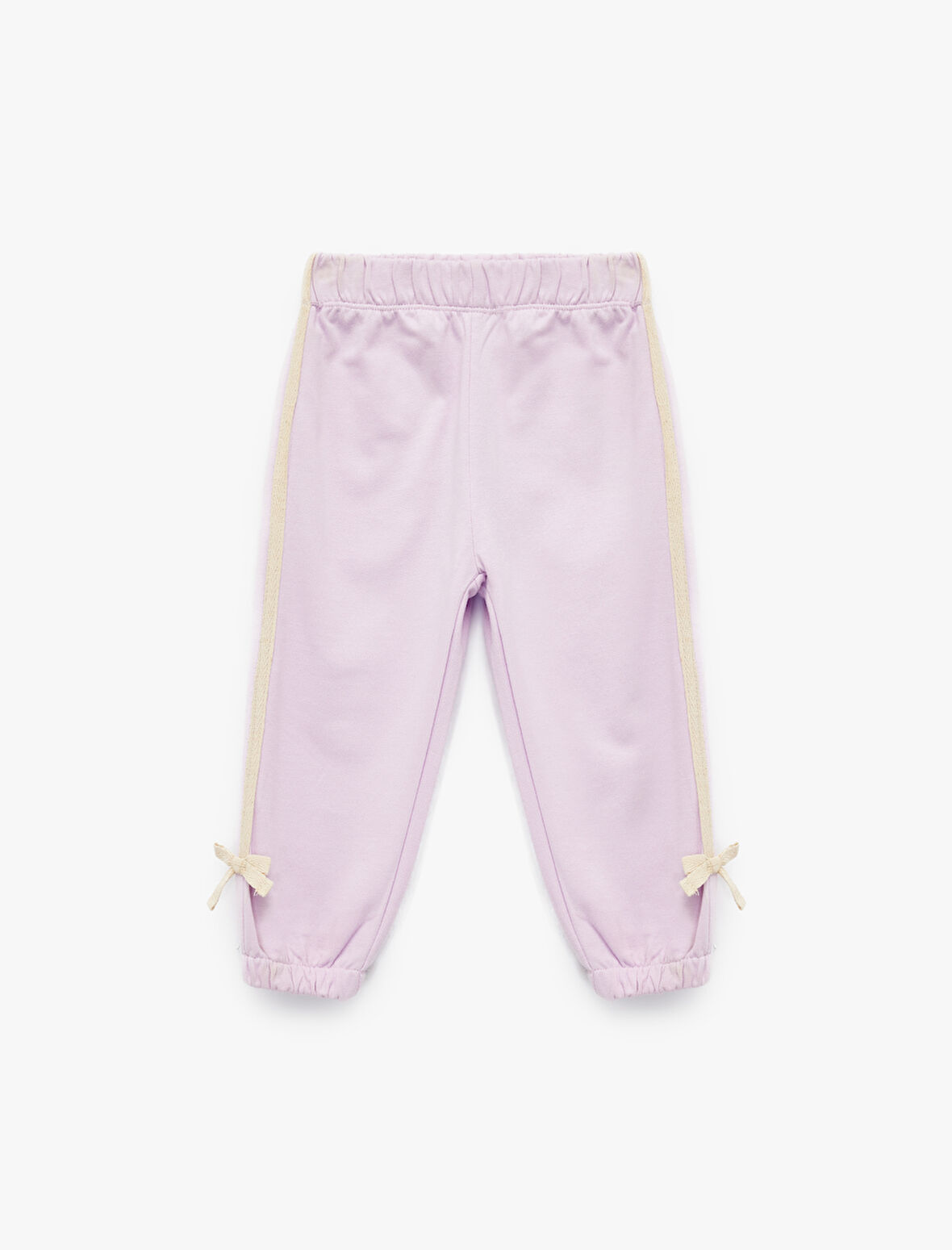 Pamuklu Beli Lastikli Fiyonk Detaylı Şardonlu Jogger Eşofman Altı