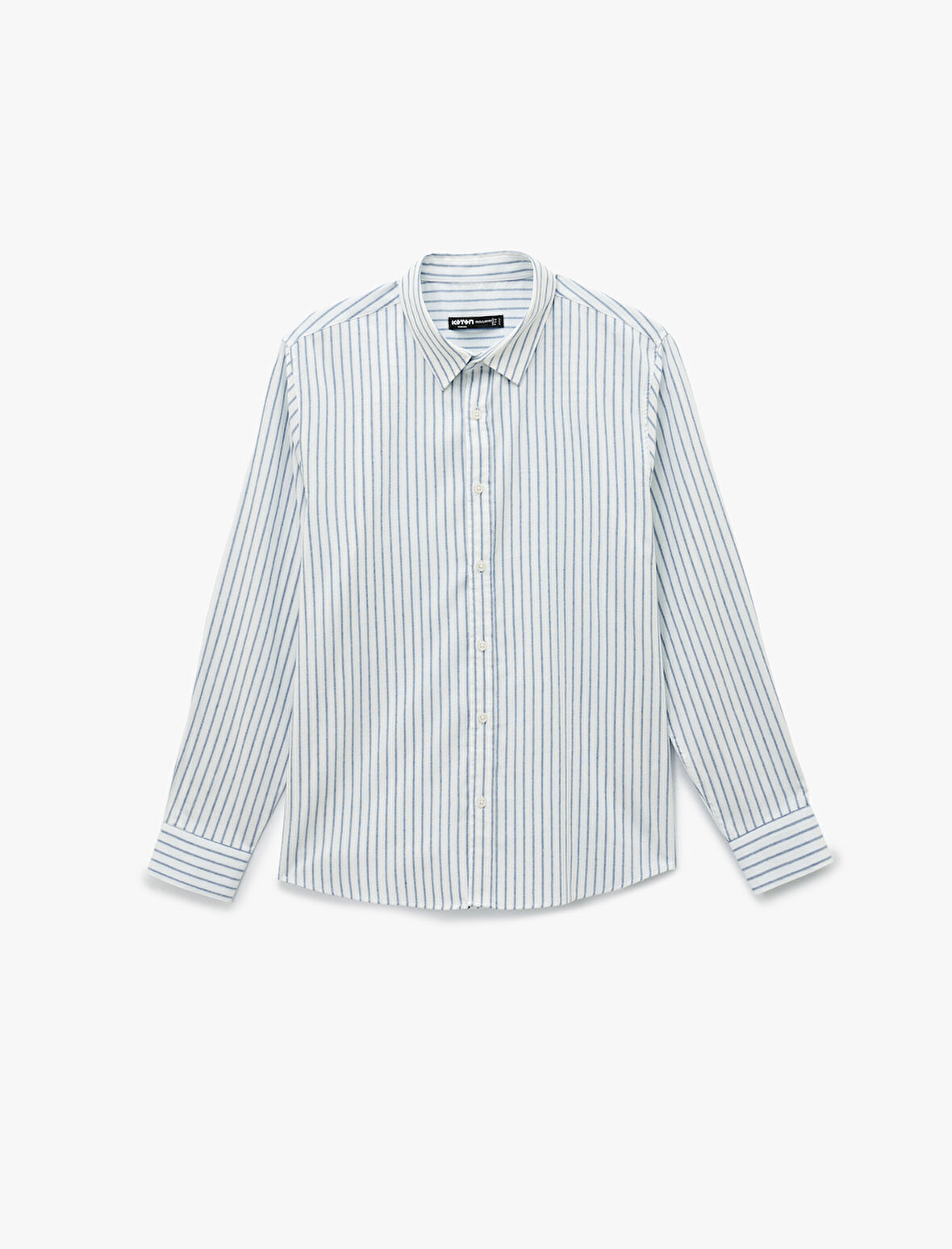 Regular Fit Klasik Yaka Viskon Karışımlı Uzun Kollu Gömlek