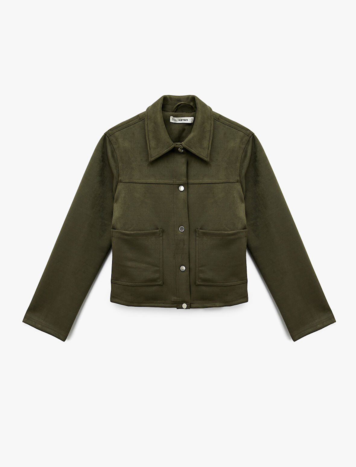 Çıtçıt Düğmeli Cep Detaylı Klasik Yaka Uzun Kollu Suni Süet Gömlek