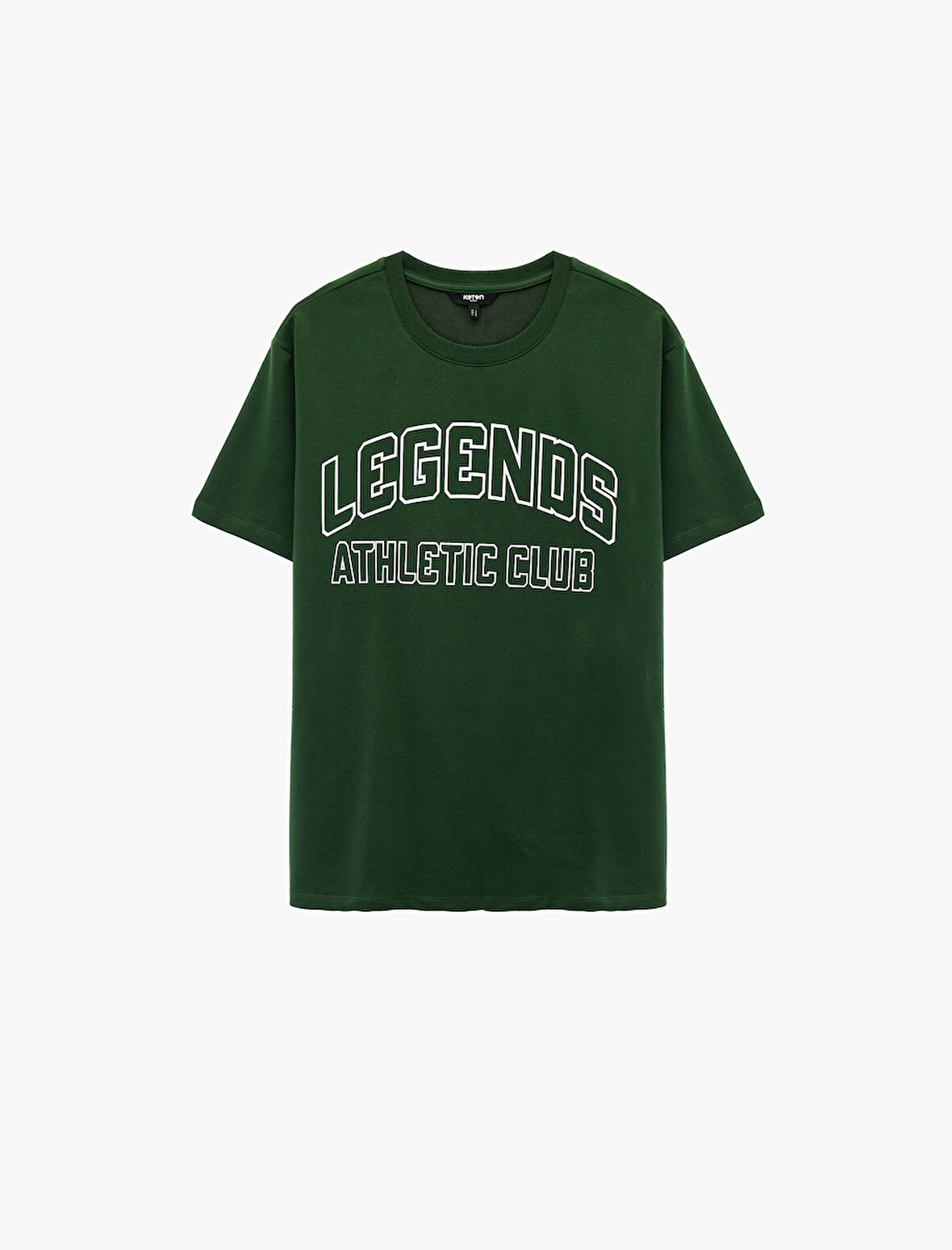 Regular Fit Kısa Kollu Pamuklu Bisiklet Yaka Baskılı Spor Tişört