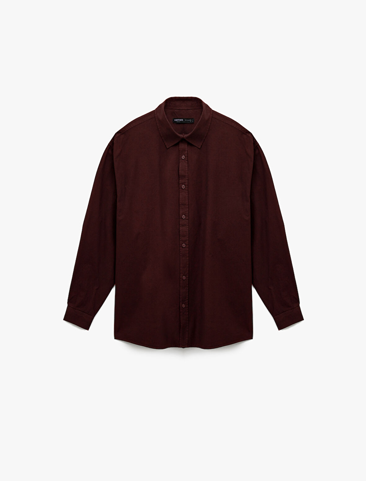 Klasik Yaka Pamuklu Düğmeli Oversize Uzun Kollu Gömlek