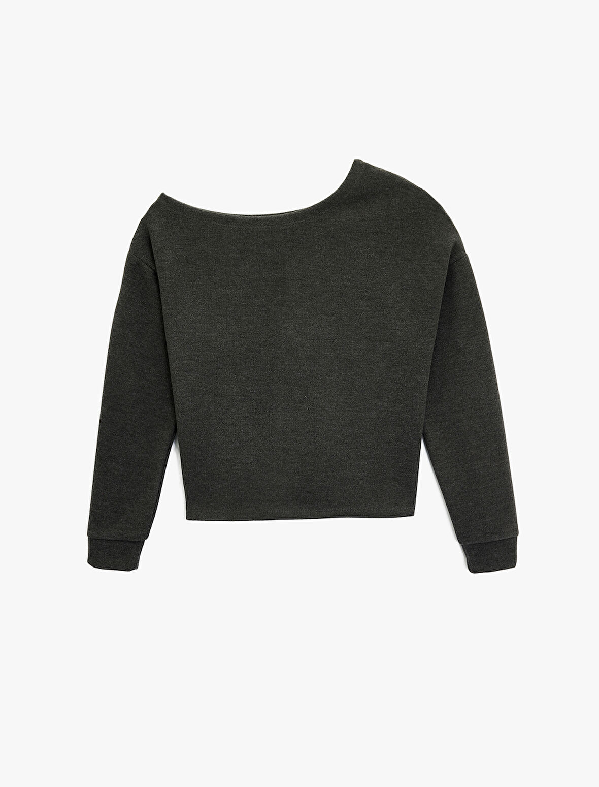 Rahat Kalıp Uzun Kollu Asimetrik Yaka Tişört