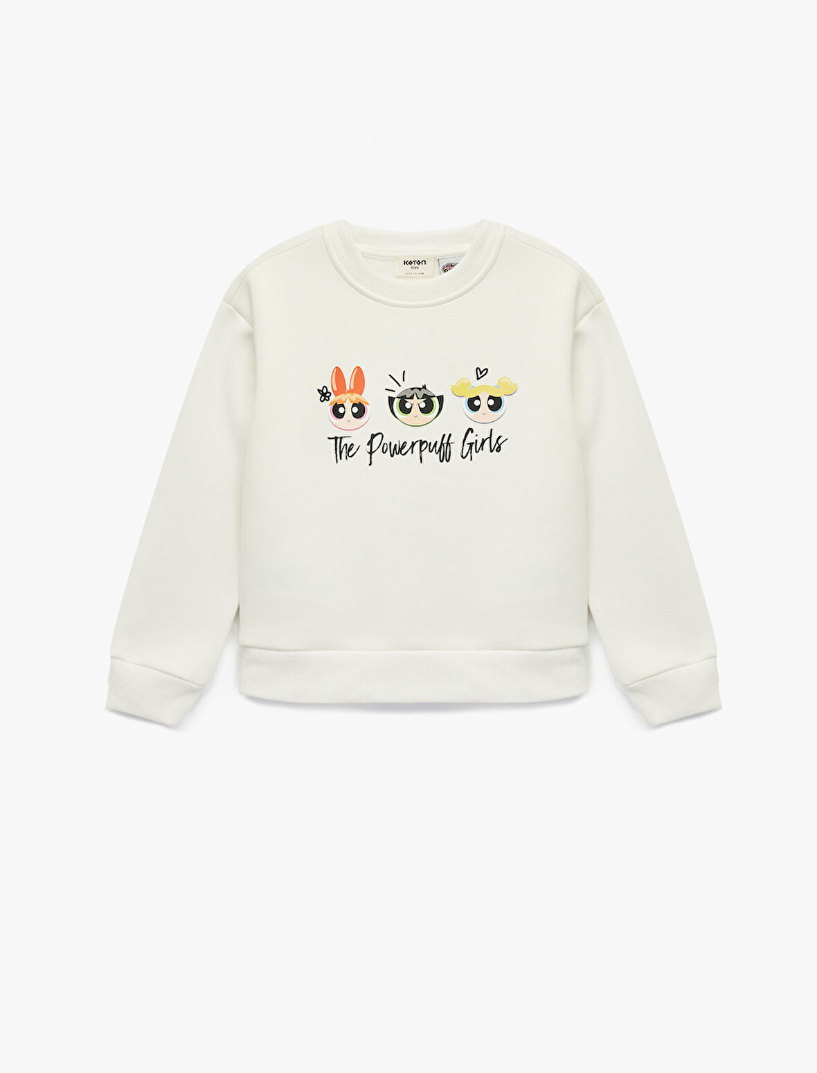 Powerpuff Girls Baskılı Uzun Kollu Bisiklet Yaka Lisanslı Oversize Sweatshirt