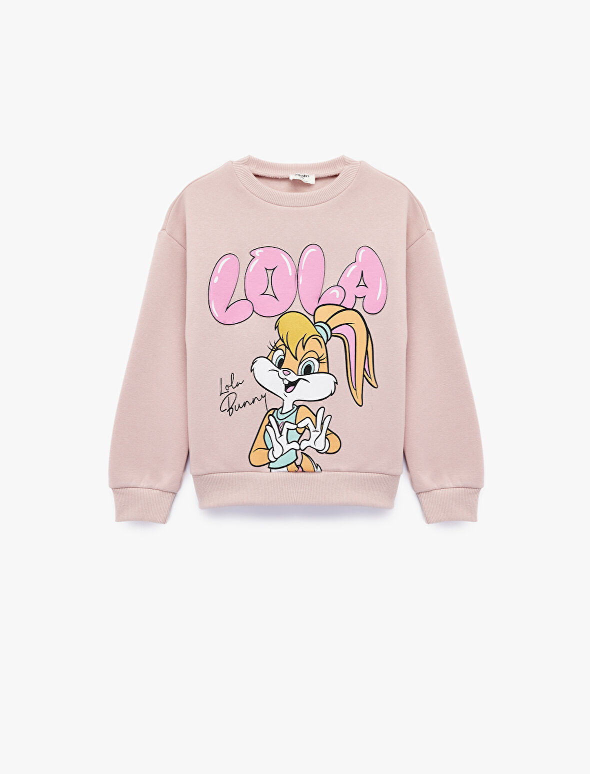 Lisanslı Lola Bunny Baskılı Uzun Kollu Bisiklet Yaka Sweatshirt