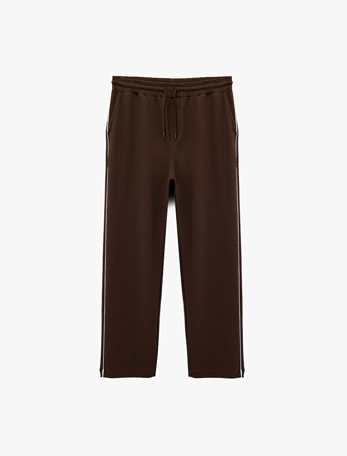 Pamuklu Biyeli Cep Detaylı Beli Bağcıklı Eşofman Altı