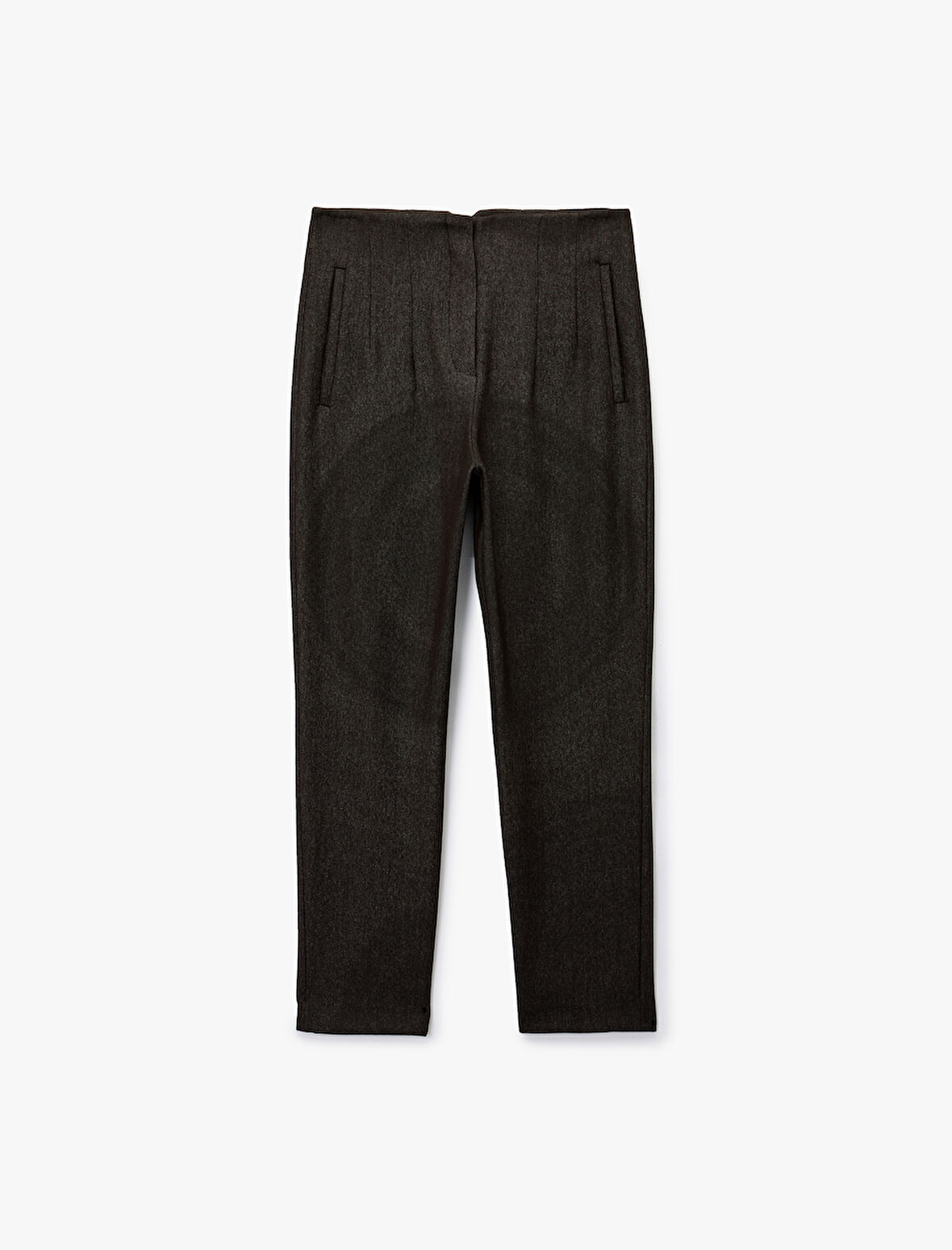 Yüksek Bel Regular Fit Cep Detaylı Cigarette Pantolon