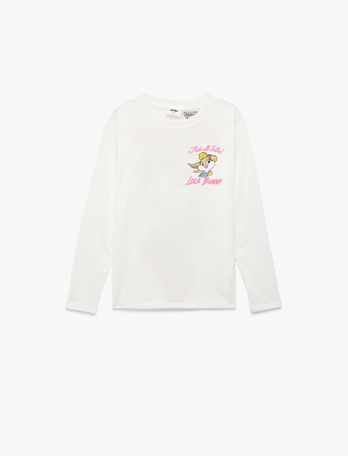 Lola Bunny Lisanslı Arkası Baskılı Uzun Kollu Bisiklet Yaka Tişört