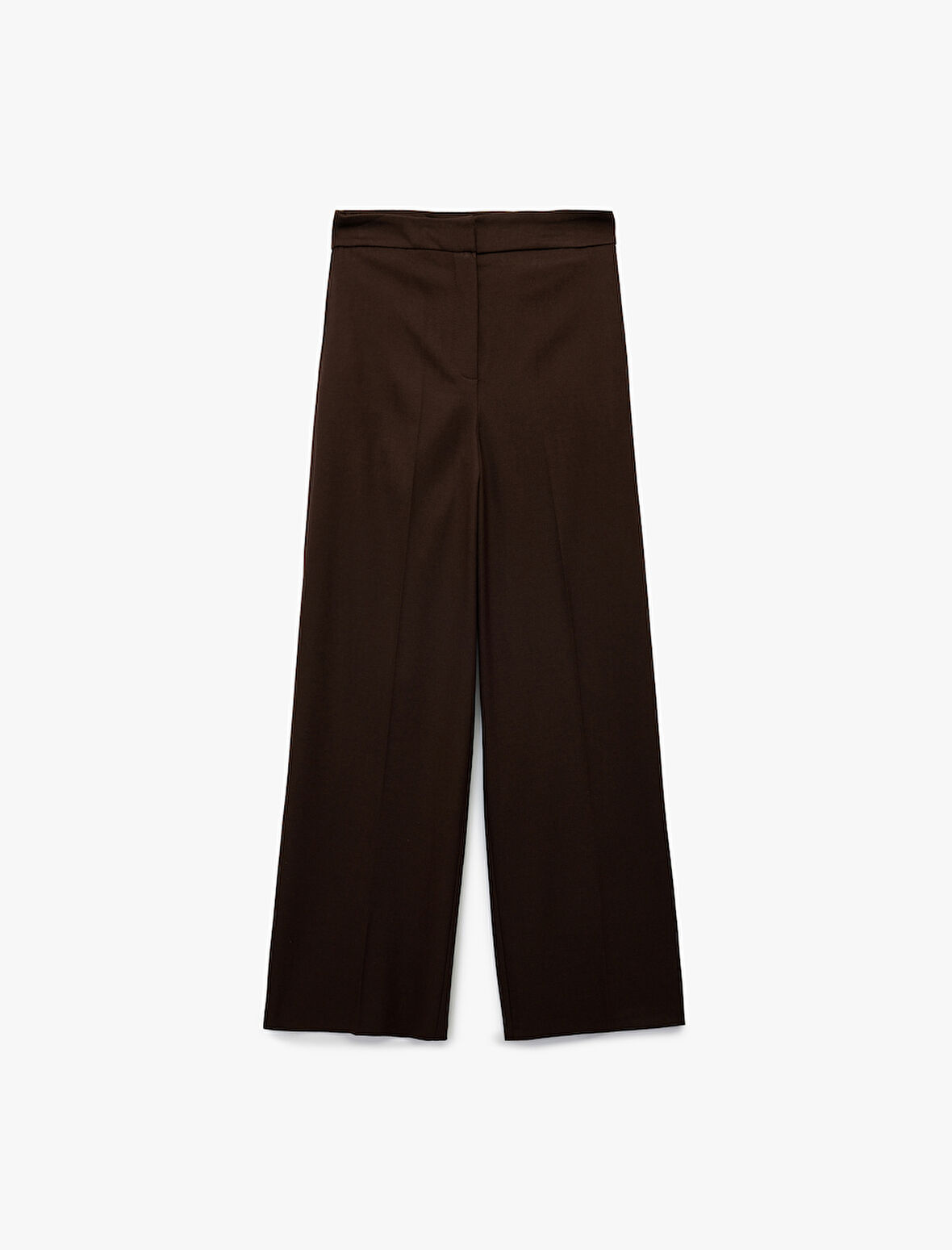 Geniş Paça Yüksek Bel Viskon Karışımlı Kumaş Pantolon