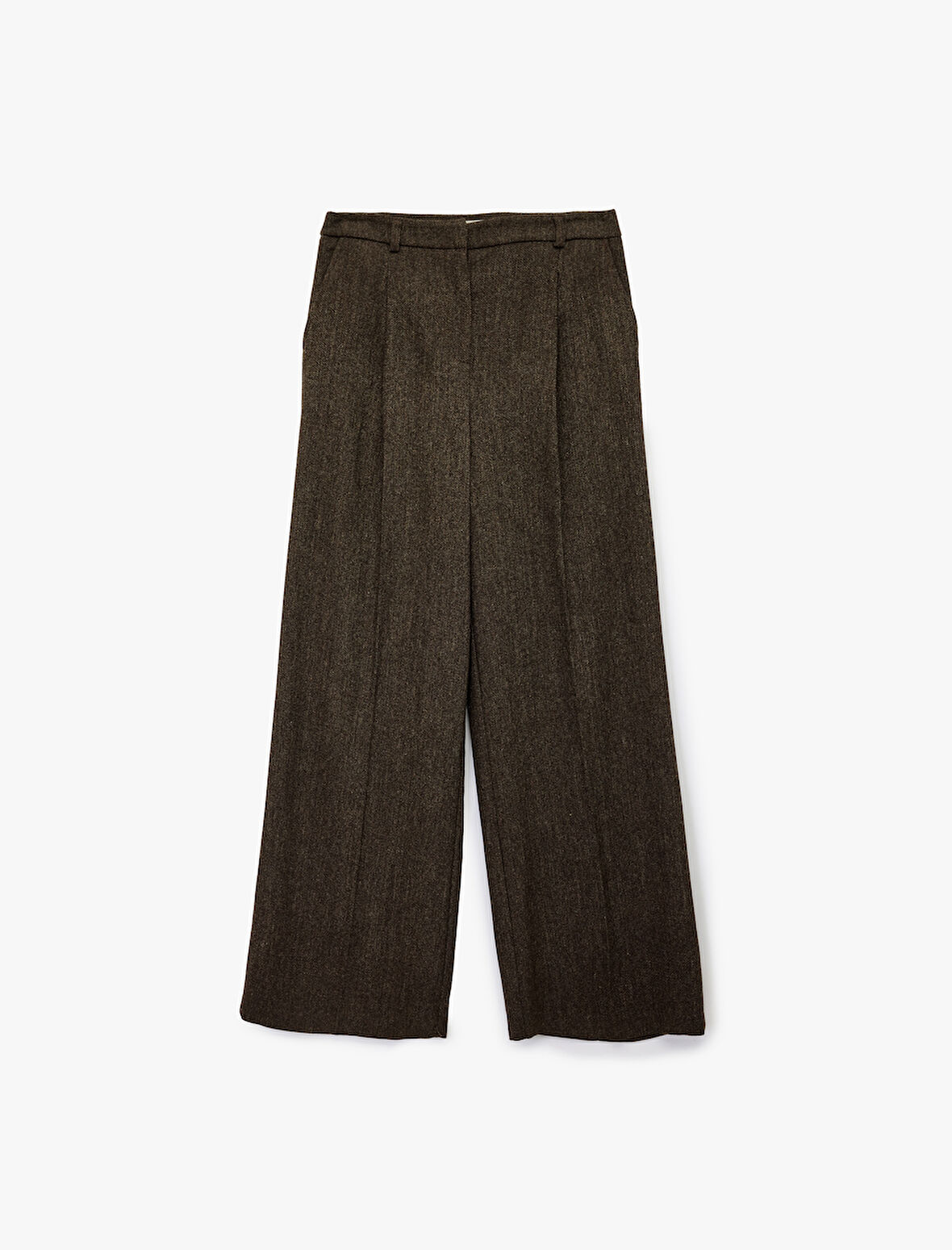 Koton X Şahika Ercümen - Koyun Yünü Karışımlı Pileli Geniş Paça Pantolon