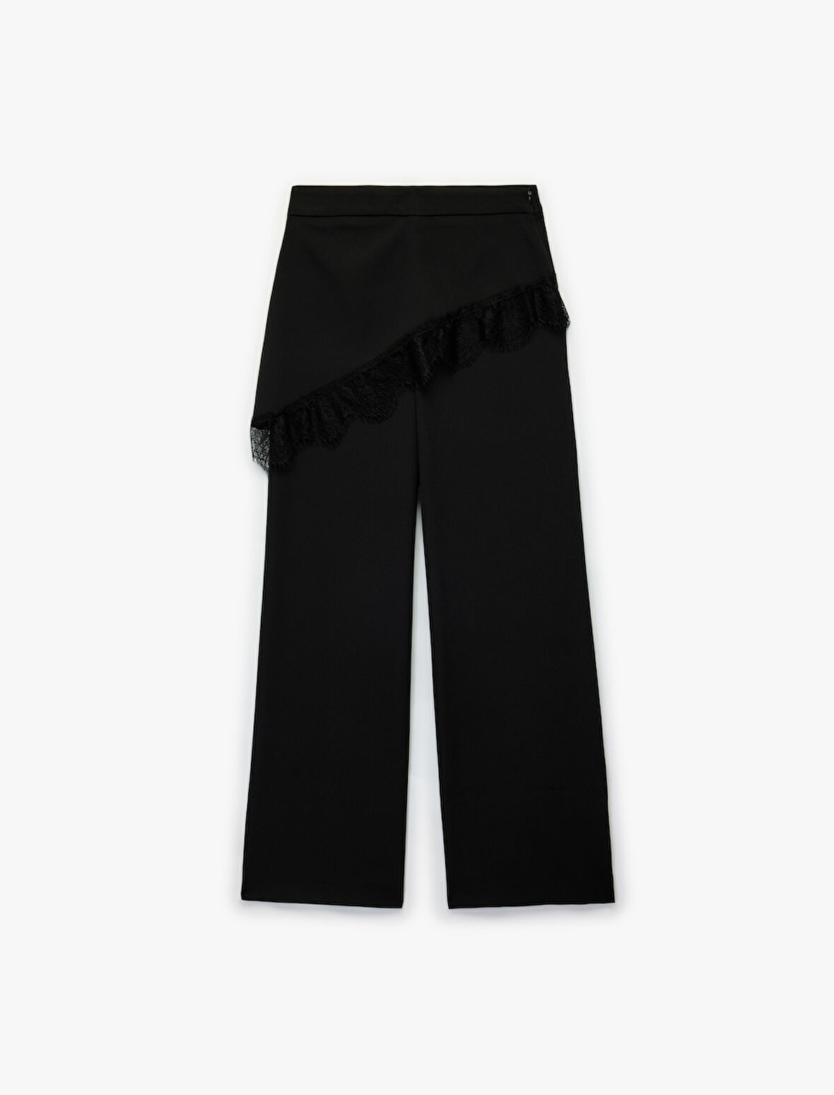 Dantel Detaylı Geniş Paça Kumaş Pantolon