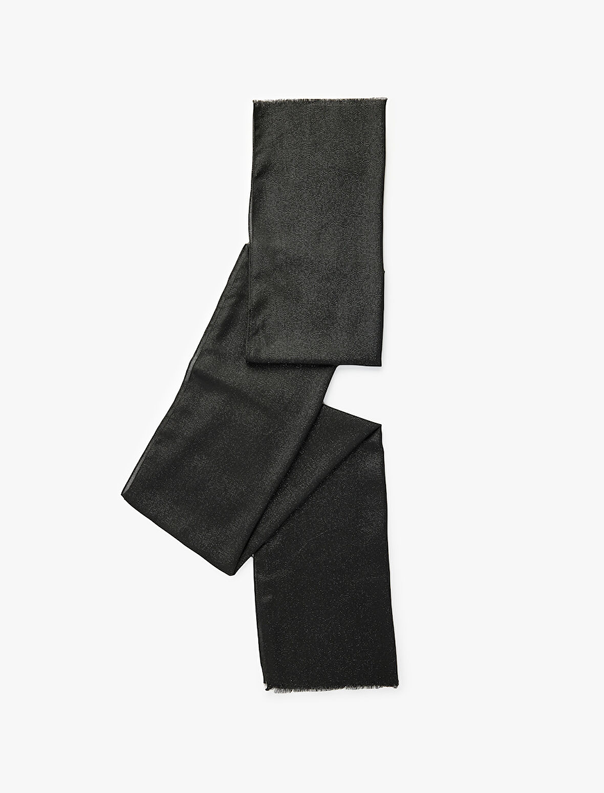 Simli Dokulu İnce Püsküllü Uzun Atkı