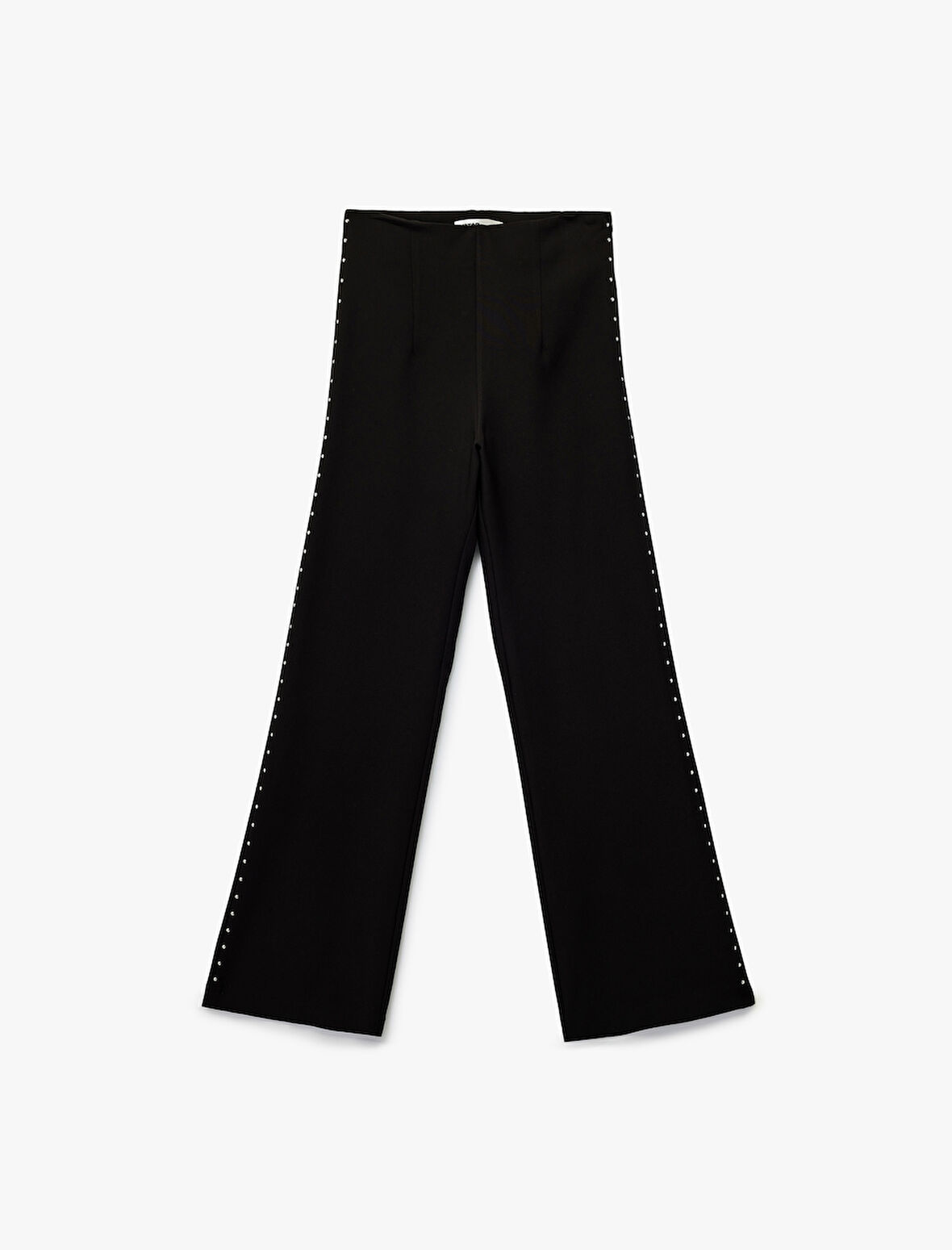 Yanları Zımba Detaylı Uzun Düz Bol Paça Pantolon