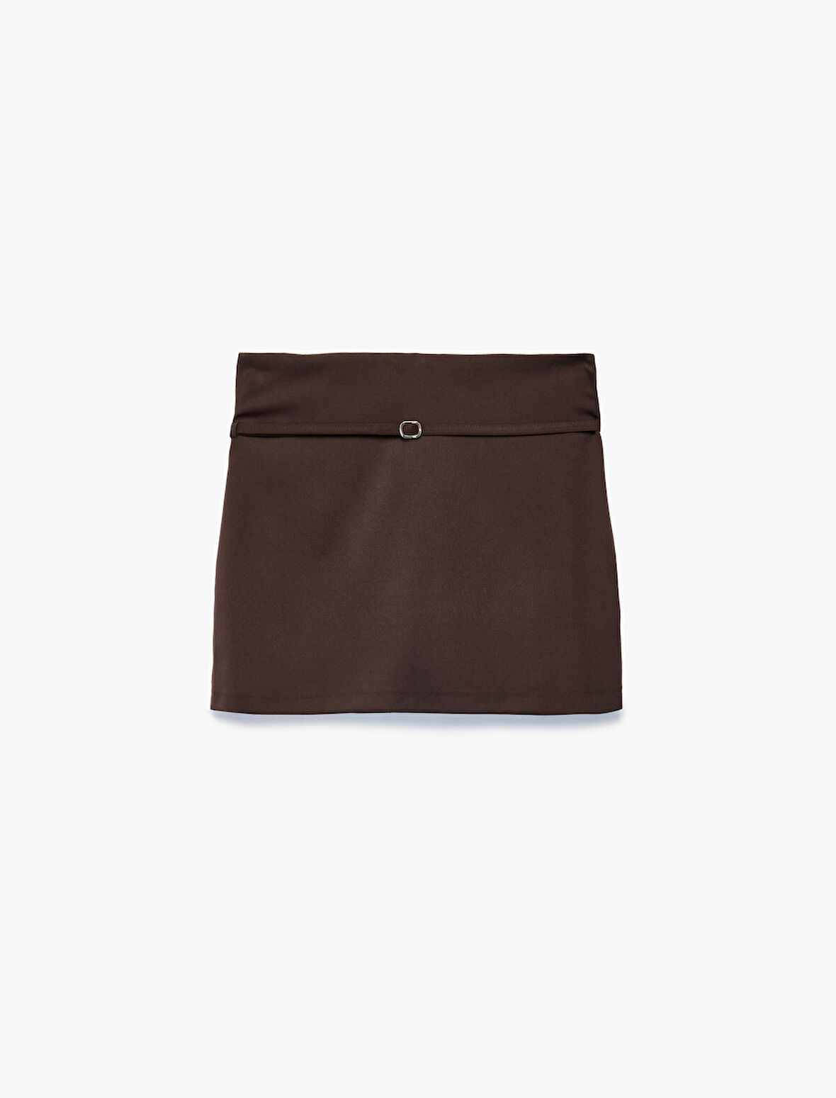 Kemer Detaylı Viskon Karışımlı Mini Şort Etek