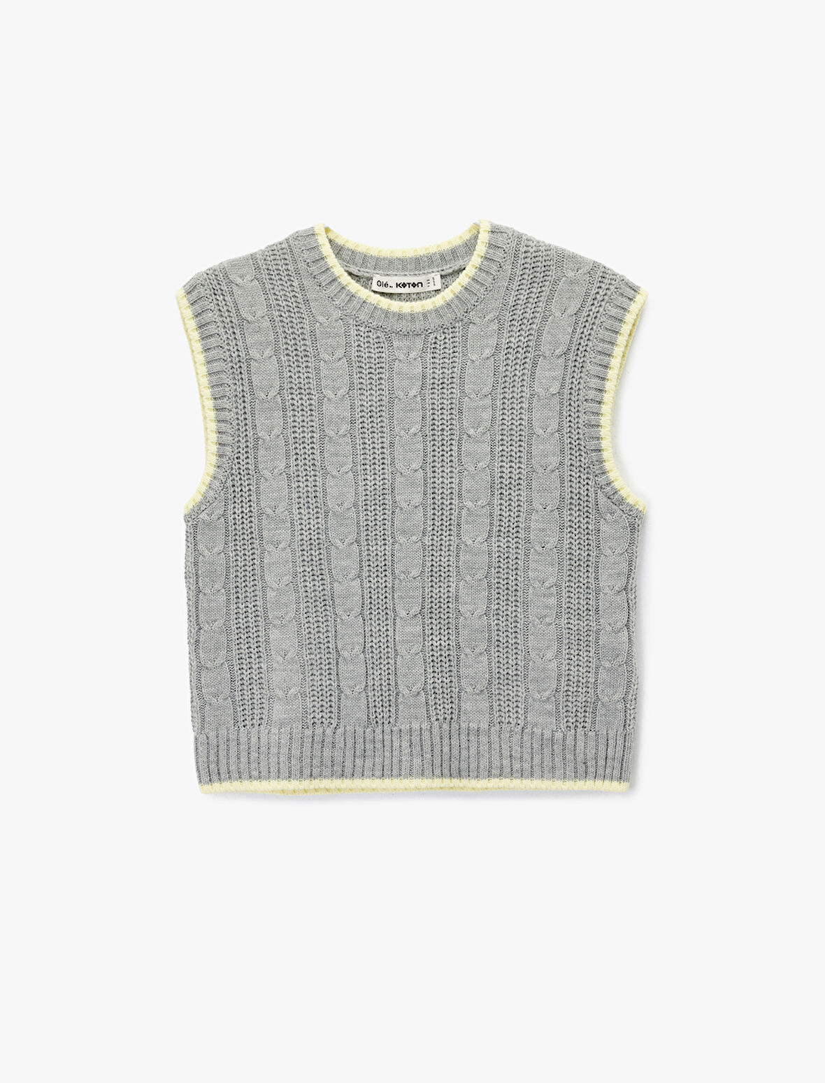 Kolsuz Biyeli Bisiklet Yaka Saç Örgüsü Dokulu Süveter