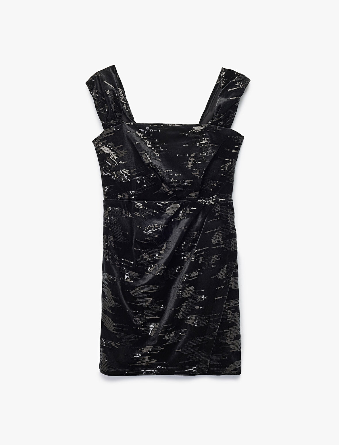 Straplez Payetli Kolsuz Bodycon Mini Abiye Elbise