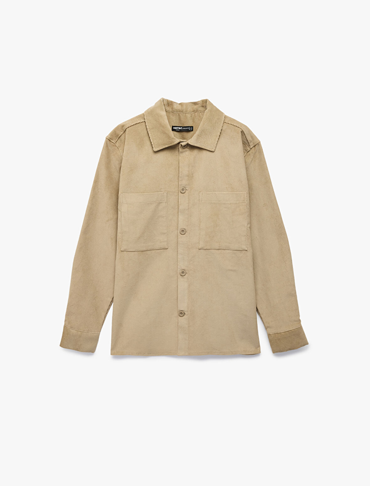 Regular Fit Pamuklu Cepli Klasik Yaka Uzun Kollu Fitilli Kadife Gömlek Ceket