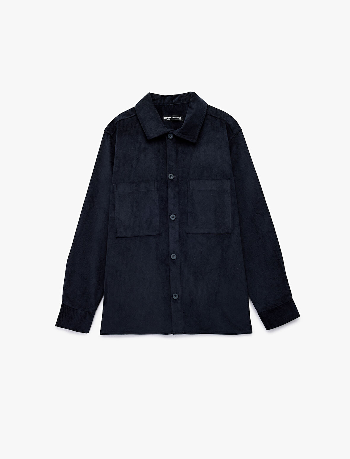 Regular Fit Pamuklu Cepli Klasik Yaka Uzun Kollu Fitilli Kadife Gömlek Ceket