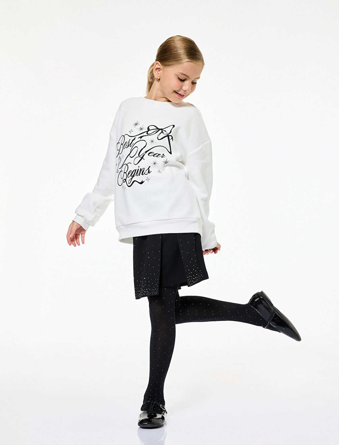 Taş Detaylı Viskon Karışımlı Mini Yılbaşı Şort Etek