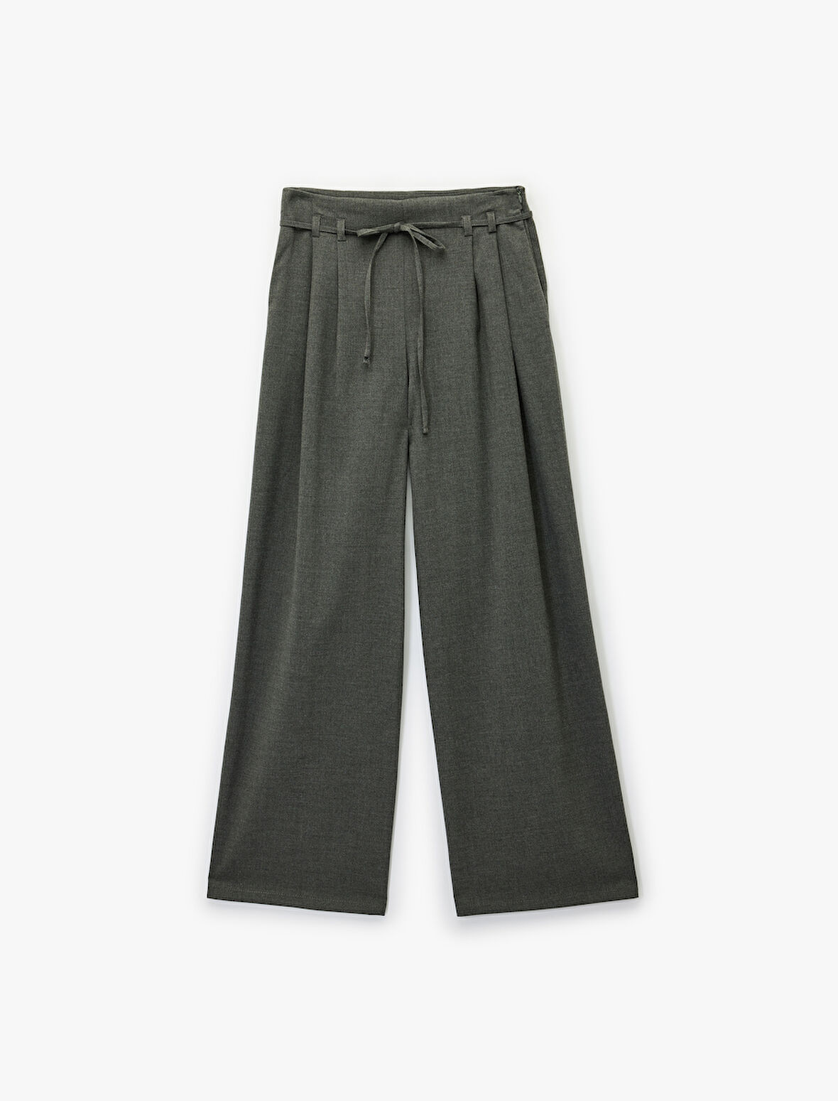 Beli Bağcıklı Cepli Geniş Paça Palazzo Pantolon