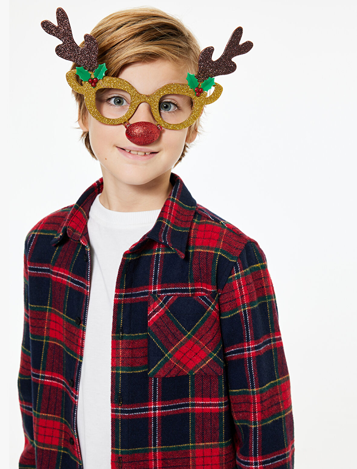 Ekoseli Uzun Kollu Düğmeli Yün Karışımlı Oduncu Gömlek