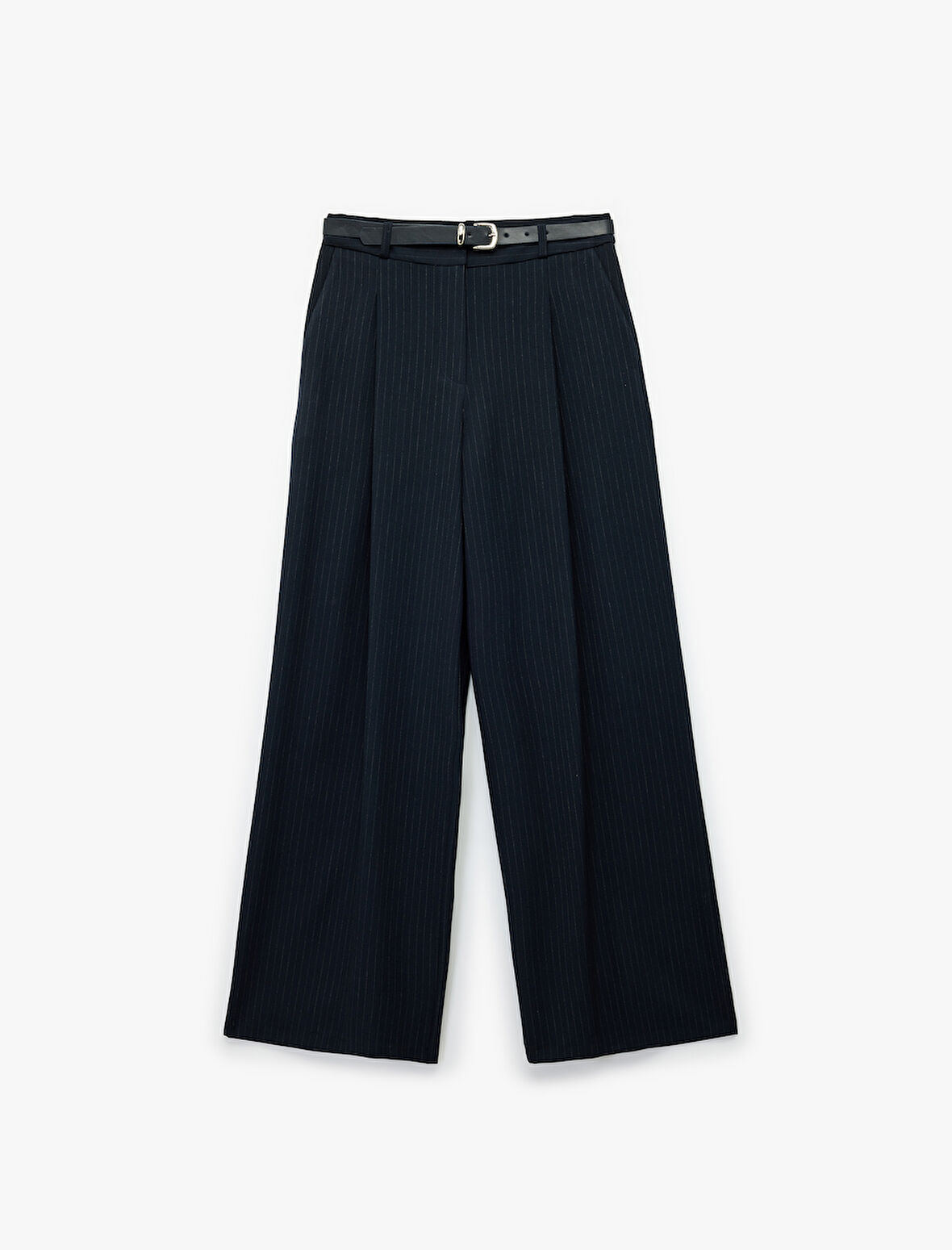 Cepli Kemer Detaylı Geniş Paça Kumaş Baggy Pantolon