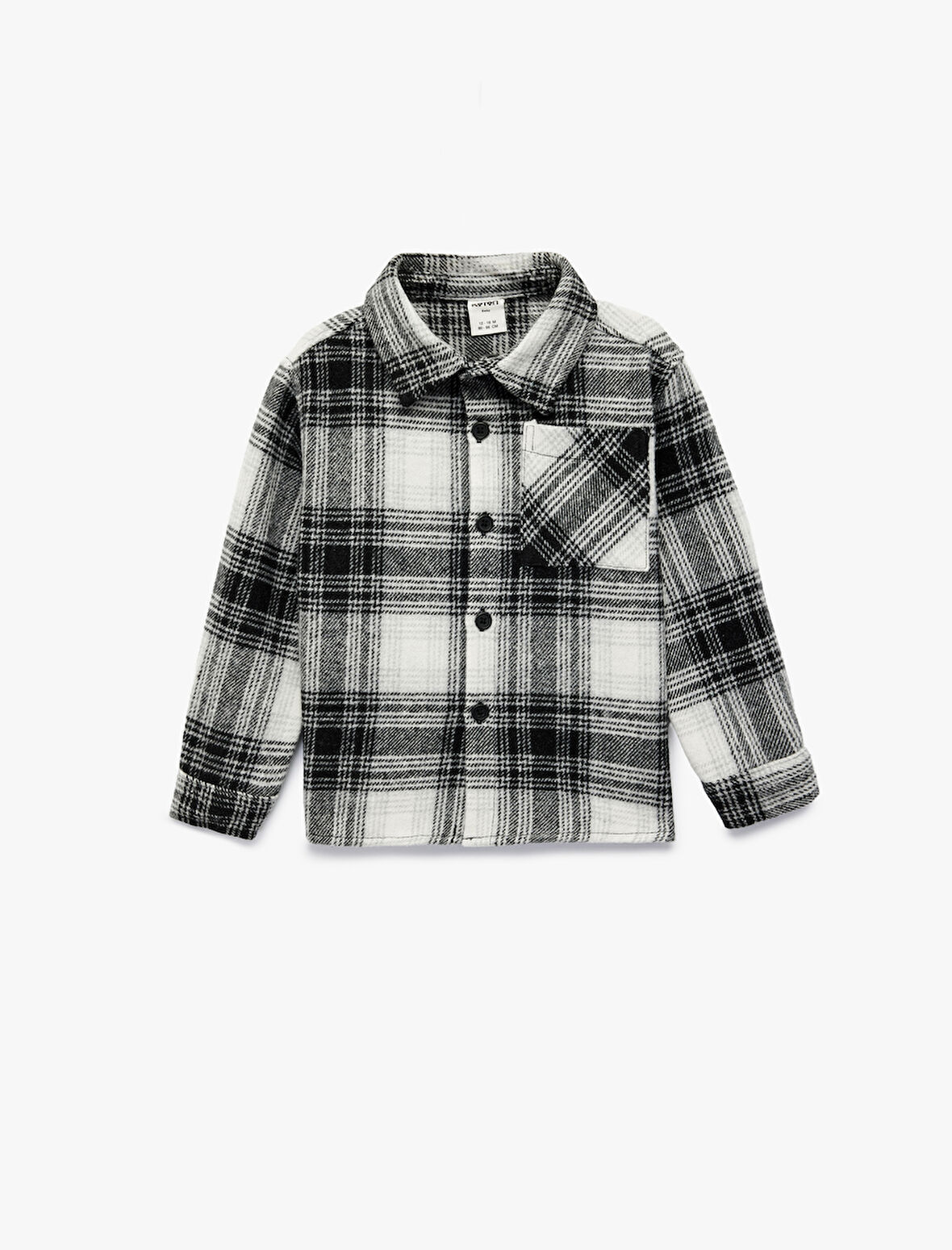 Uzun Kollu Klasik Yaka Cepli Düğmeli Oduncu Gömleği