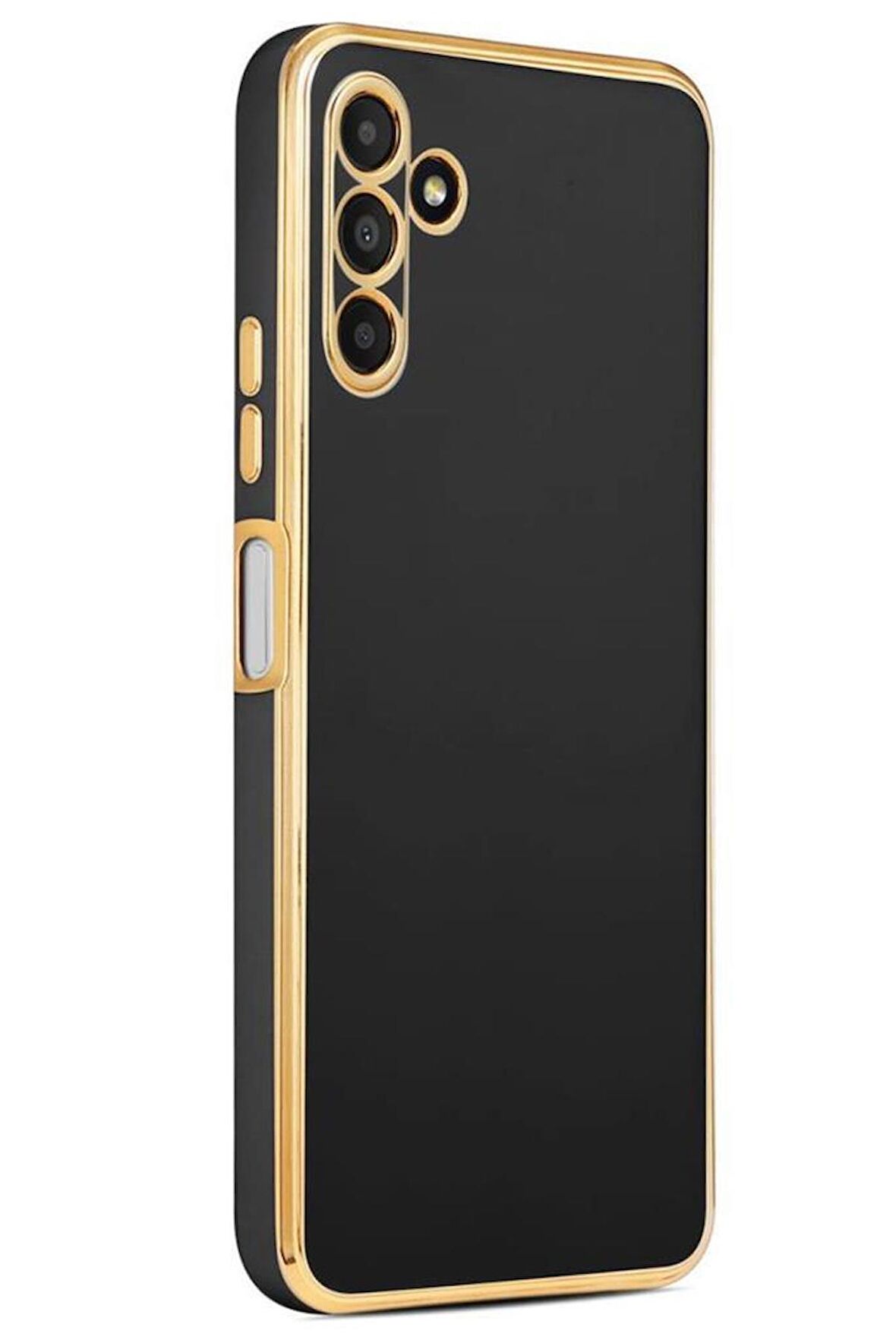 Galaxy A04S Kılıf Kamera Korumalı Altın Kenar Tasarım Silikon