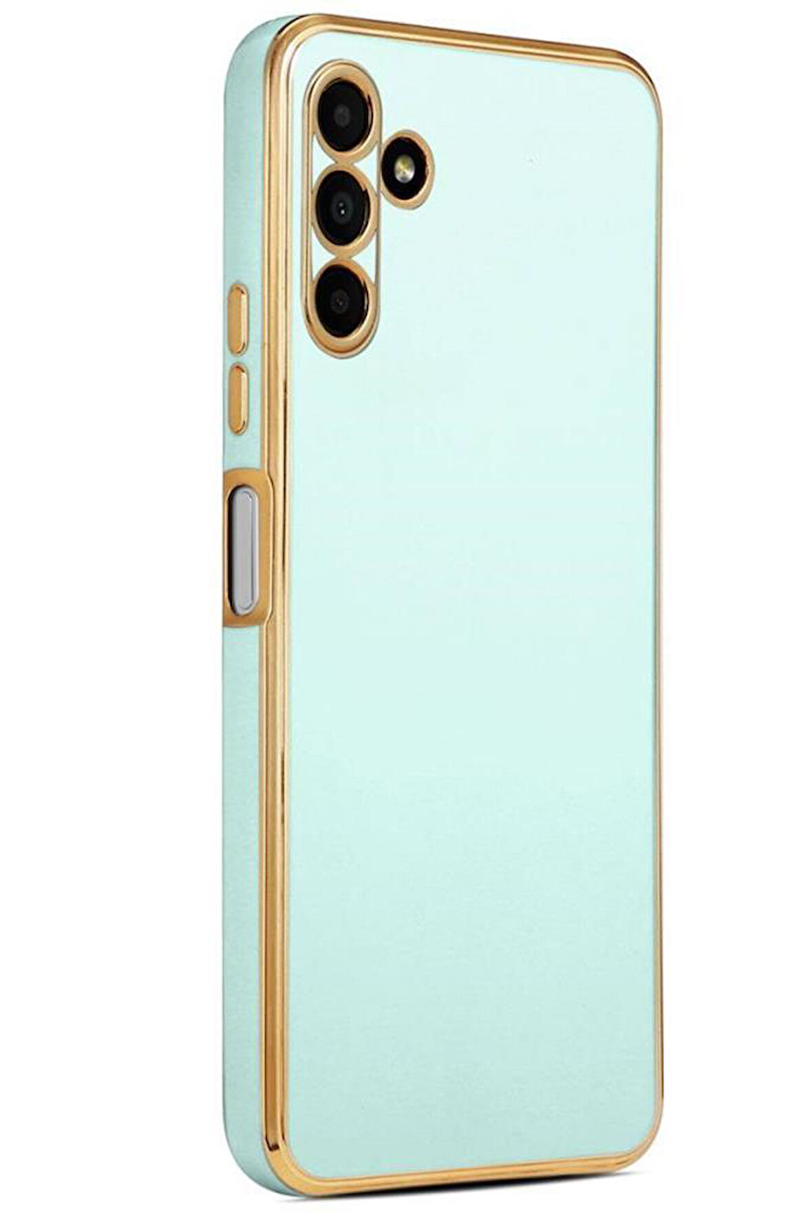 Galaxy A04S Kılıf Kamera Korumalı Altın Kenar Tasarım Silikon