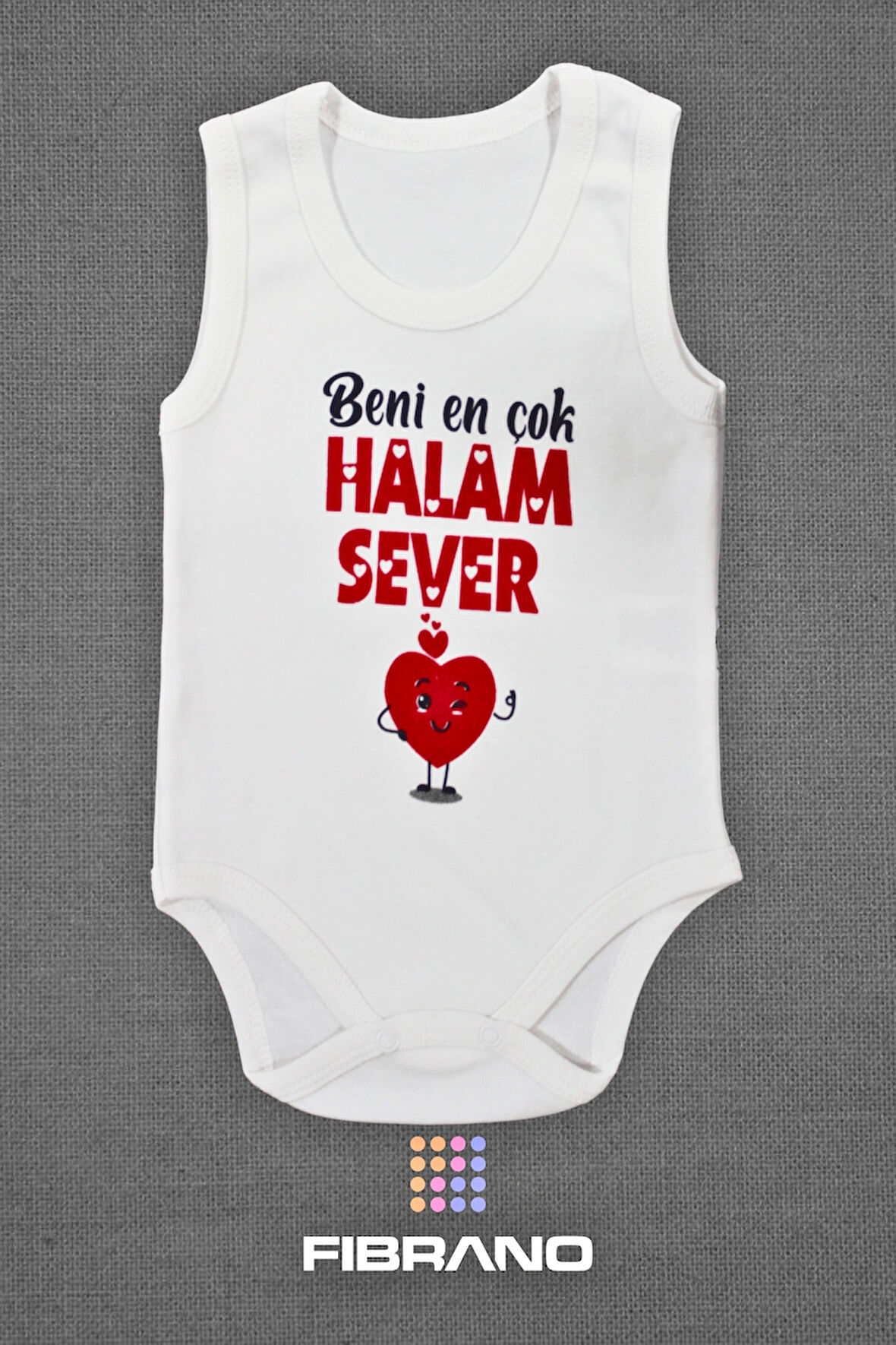 Beni En Çok Halam Sever Baskılı 0-1 Yaş Tüm Bedenler %100 Pamuk Bebek Zıbın