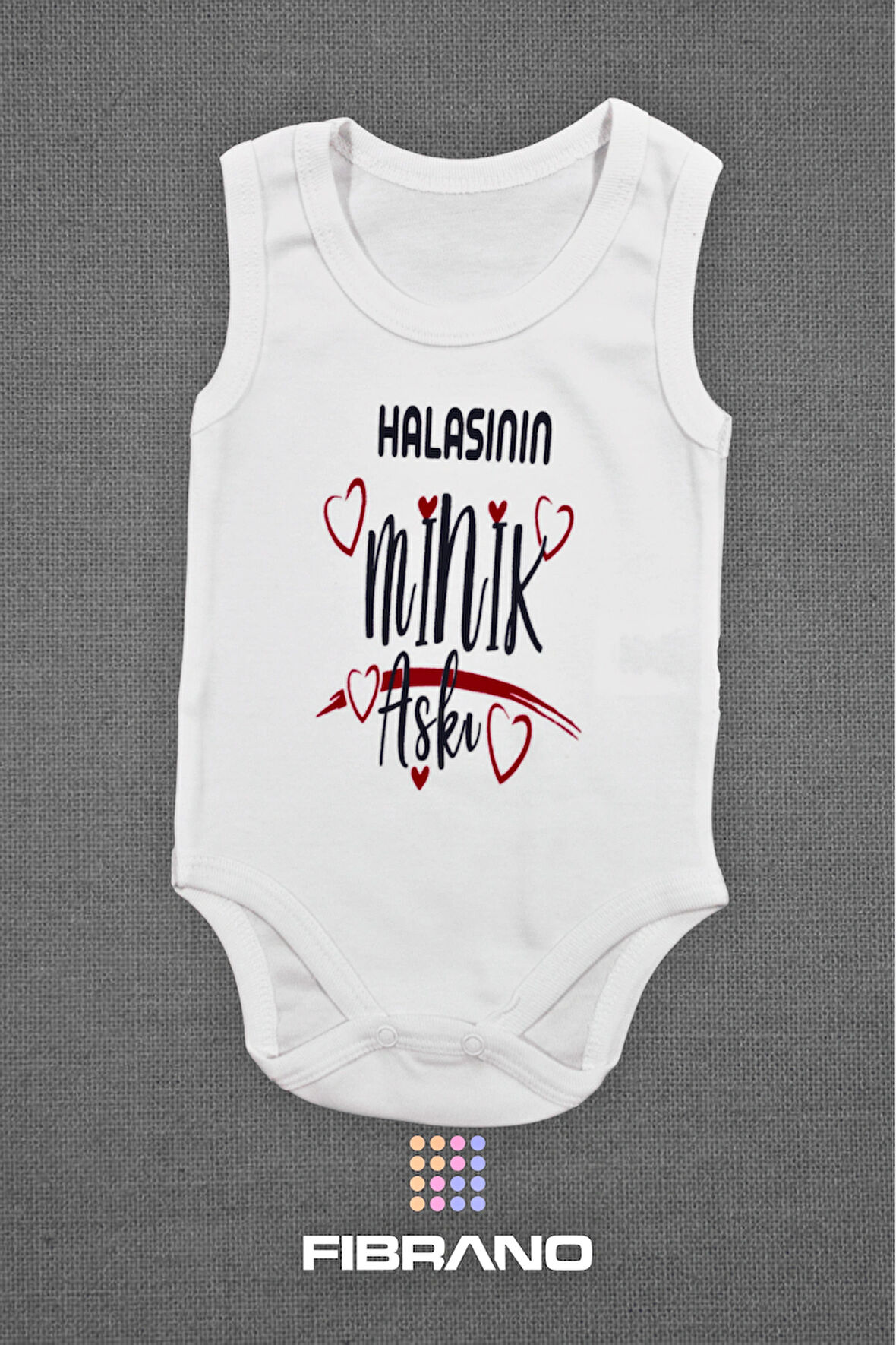 Halasının Minik Aşkı Baskılı 0-1 Yaş Tüm Bedenler %100 Pamuk Bebek Zıbın