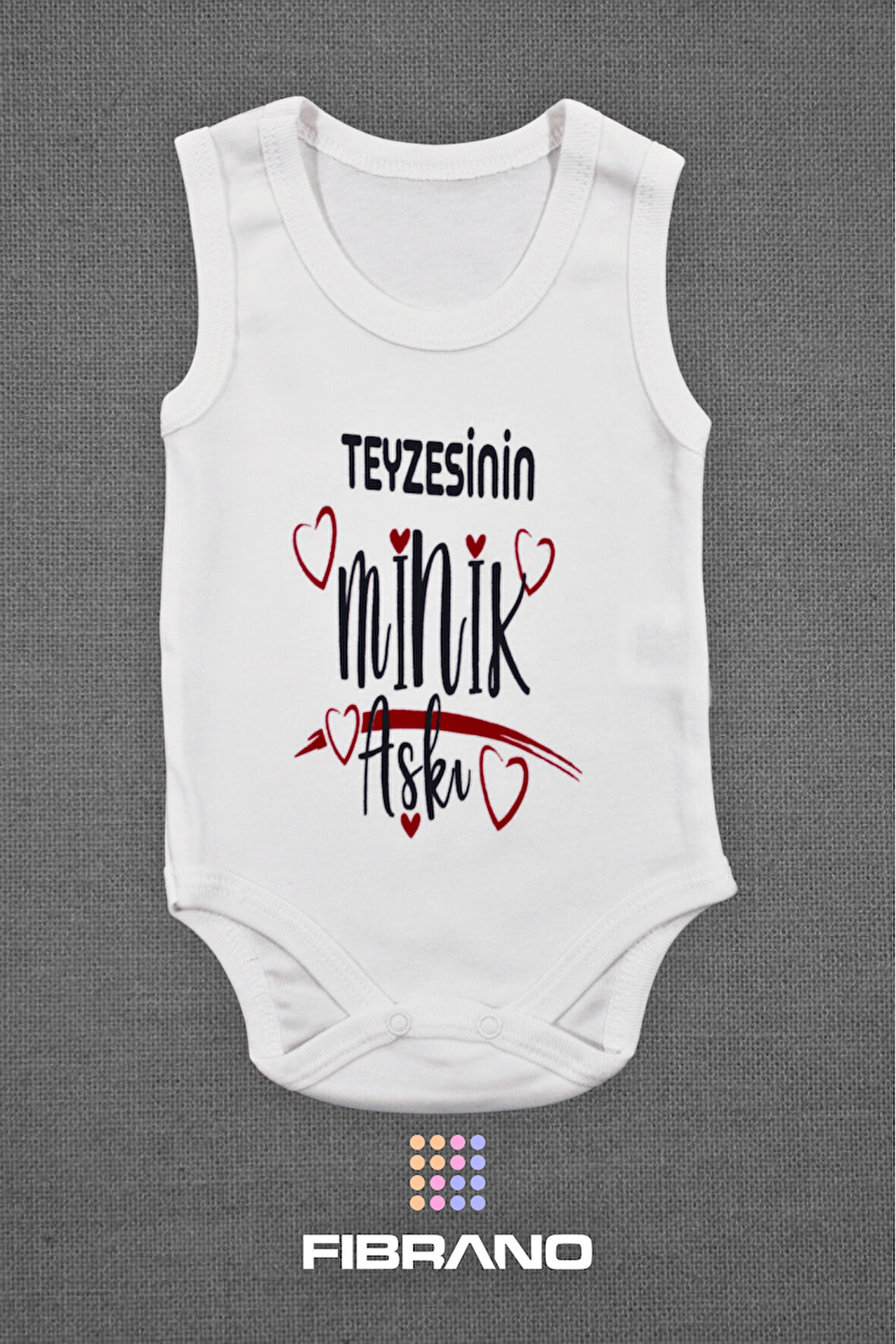 Teyzesinin Minik Aşkı Baskılı 0-1 Yaş Tüm Bedenler %100 Pamuk Bebek Zıbın