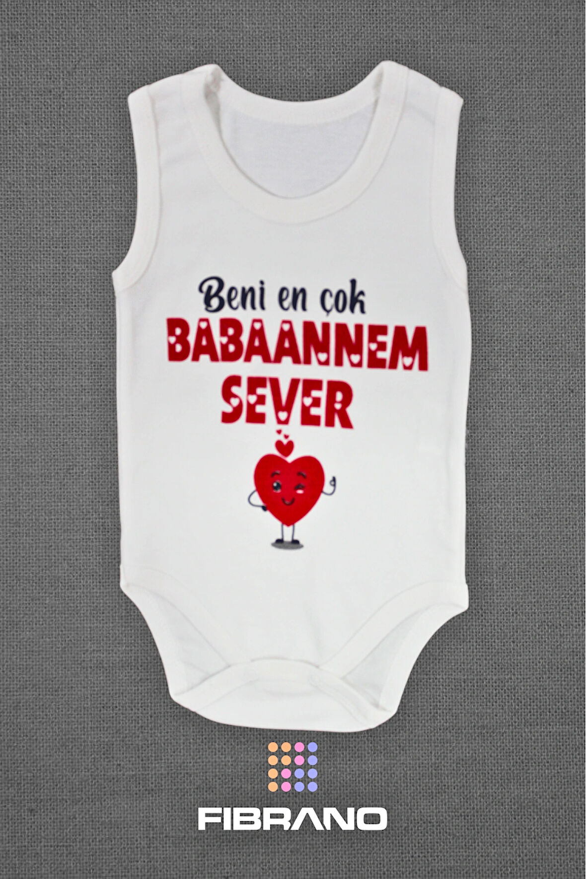 Beni En Çok Babaannem Sever Baskılı 0-1 Yaş Tüm Bedenler %100 Pamuk Bebek Zıbın