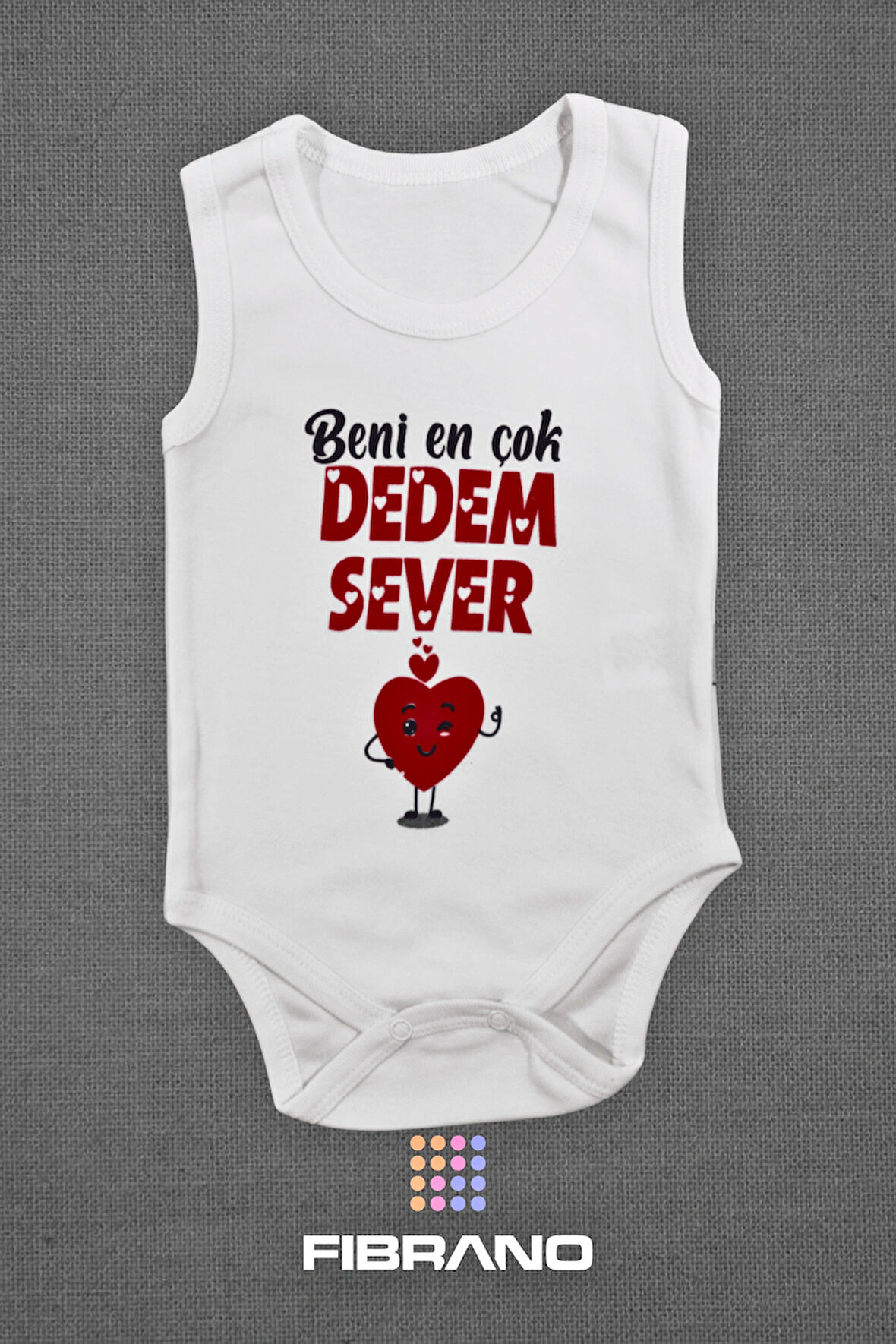 Beni En Çok Dedem Sever Baskılı 0-1 Yaş Tüm Bedenler %100 Pamuk Bebek Zıbın