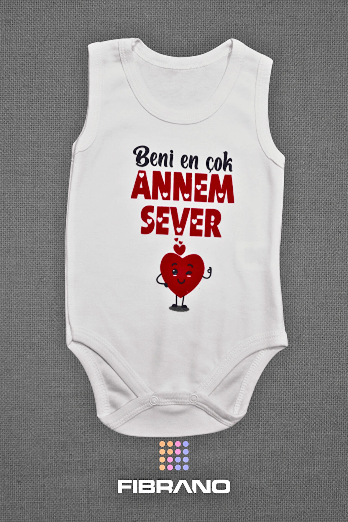 Beni En Çok Annem Sever Baskılı 0-1 Yaş Tüm Bedenler %100 Pamuk Bebek Zıbın