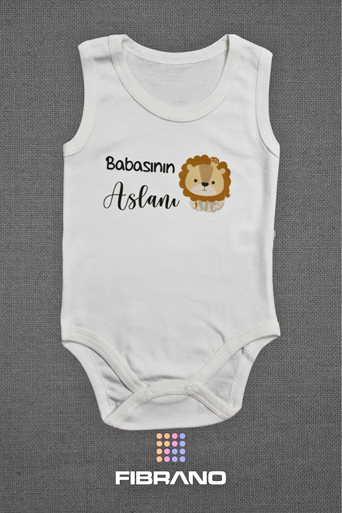 Babasının Aslanı Baskılı 0-1 Yaş Tüm Bedenler %100 Pamuk Bebek Zıbın