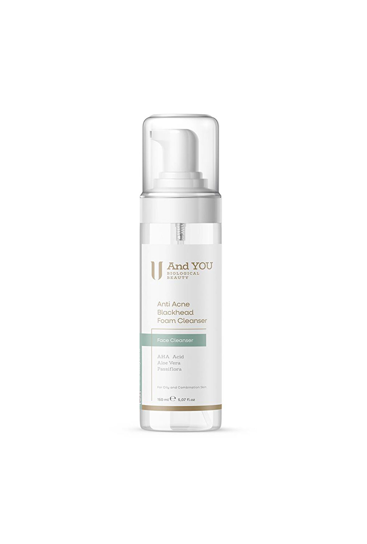 And You Anti Acne Blackhead Foam Cleanser / Sivilce Ve Siyah Nokta Önleyici Köpük Temizleyici 150 ML
