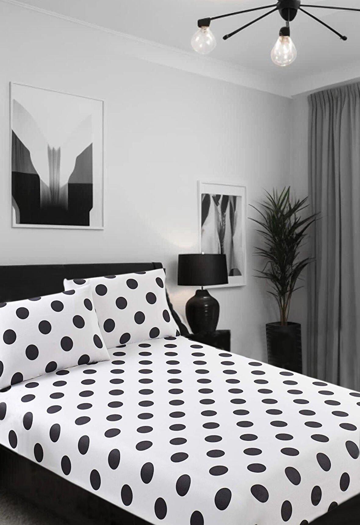 Pes Lastikli Çarşaf Seti Çift Kişilik Point Beyaz