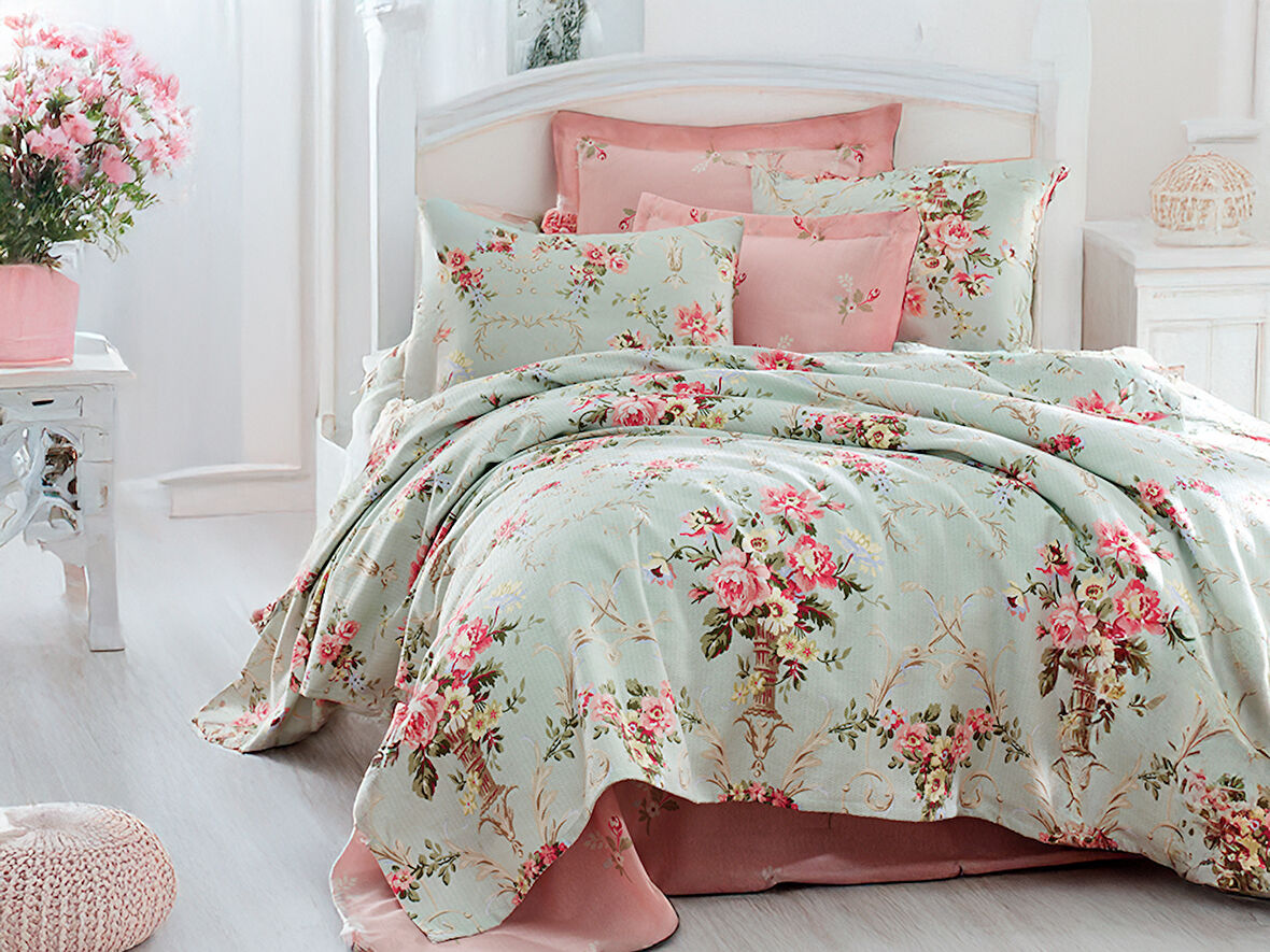 Doğal Pike Baskılı Çift Kişilik Alanur Mint