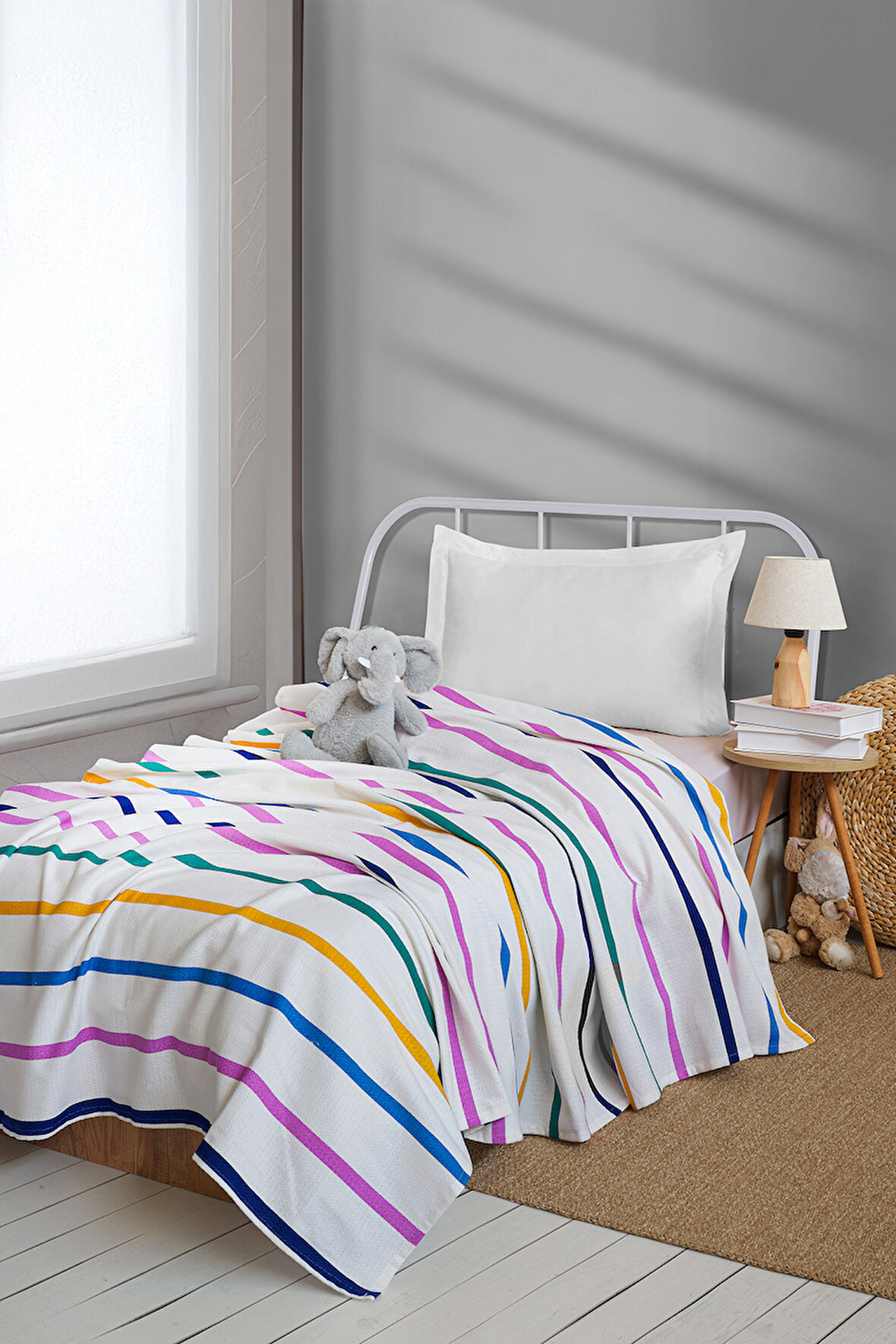Doğal Pike Baskılı Kids 140x230cm Funny Sarı-Lila