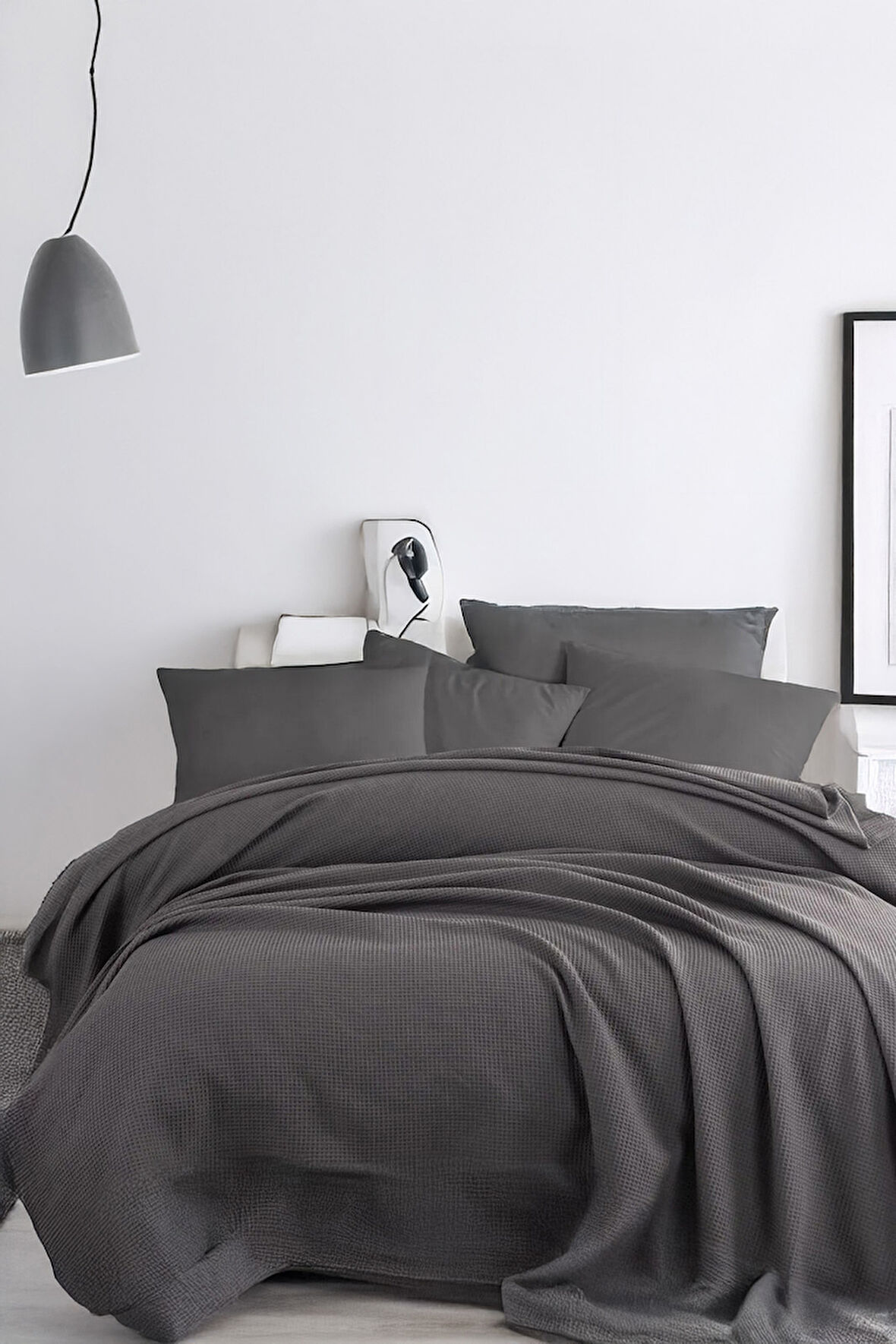 Ecocel Pike Örtü Çift Kişilik 200x230cm Karde Antrasit
