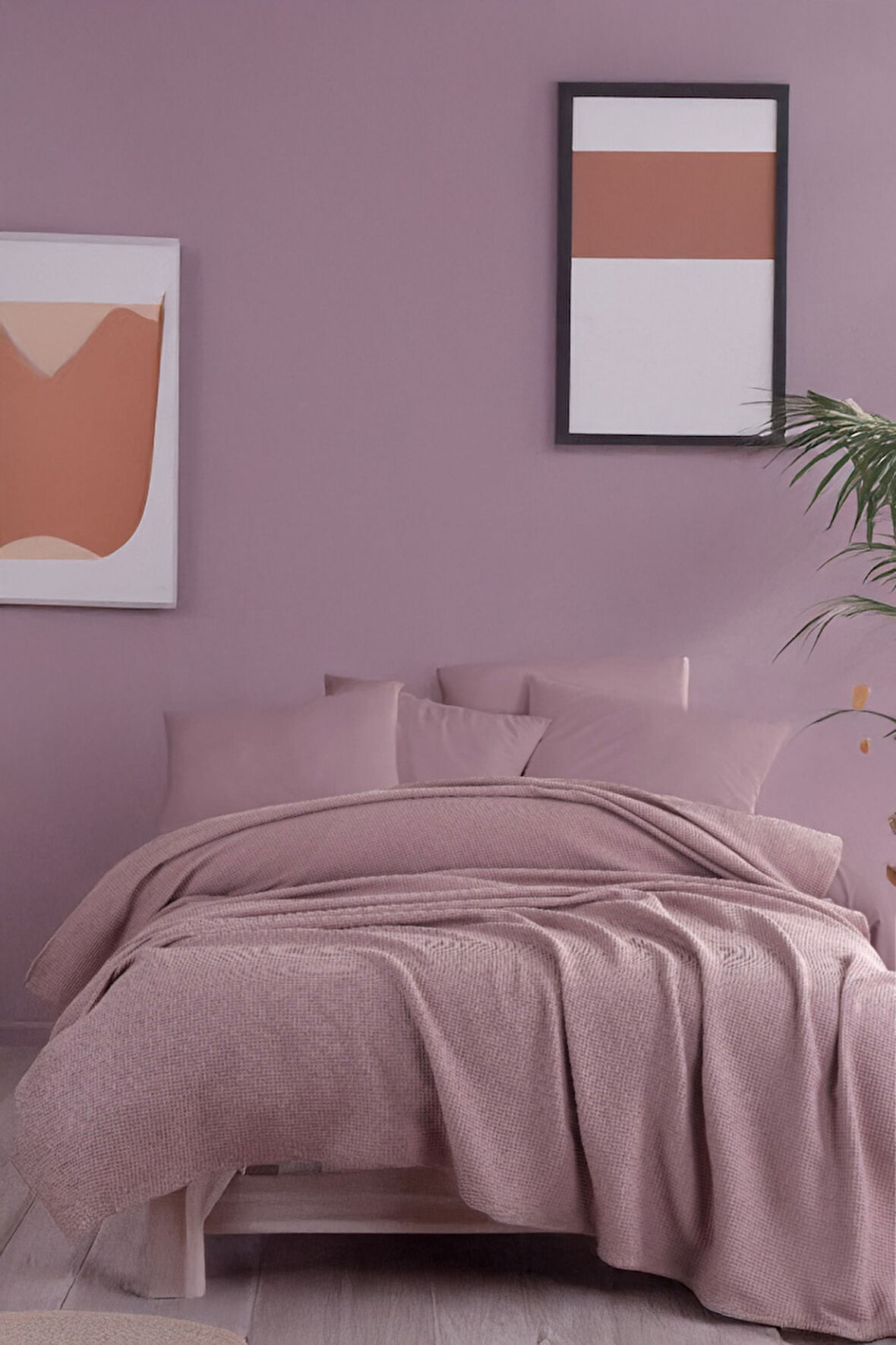 Ecocel Pike Örtü Çift Kişilik 200x230cm Karde Mürdüm
