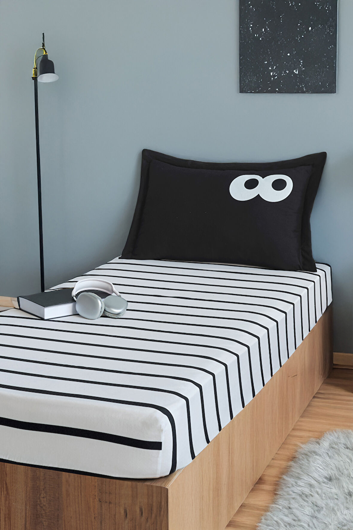 Pes Lastikli Çarşaf Seti Tek Kişilik Funny Siyah